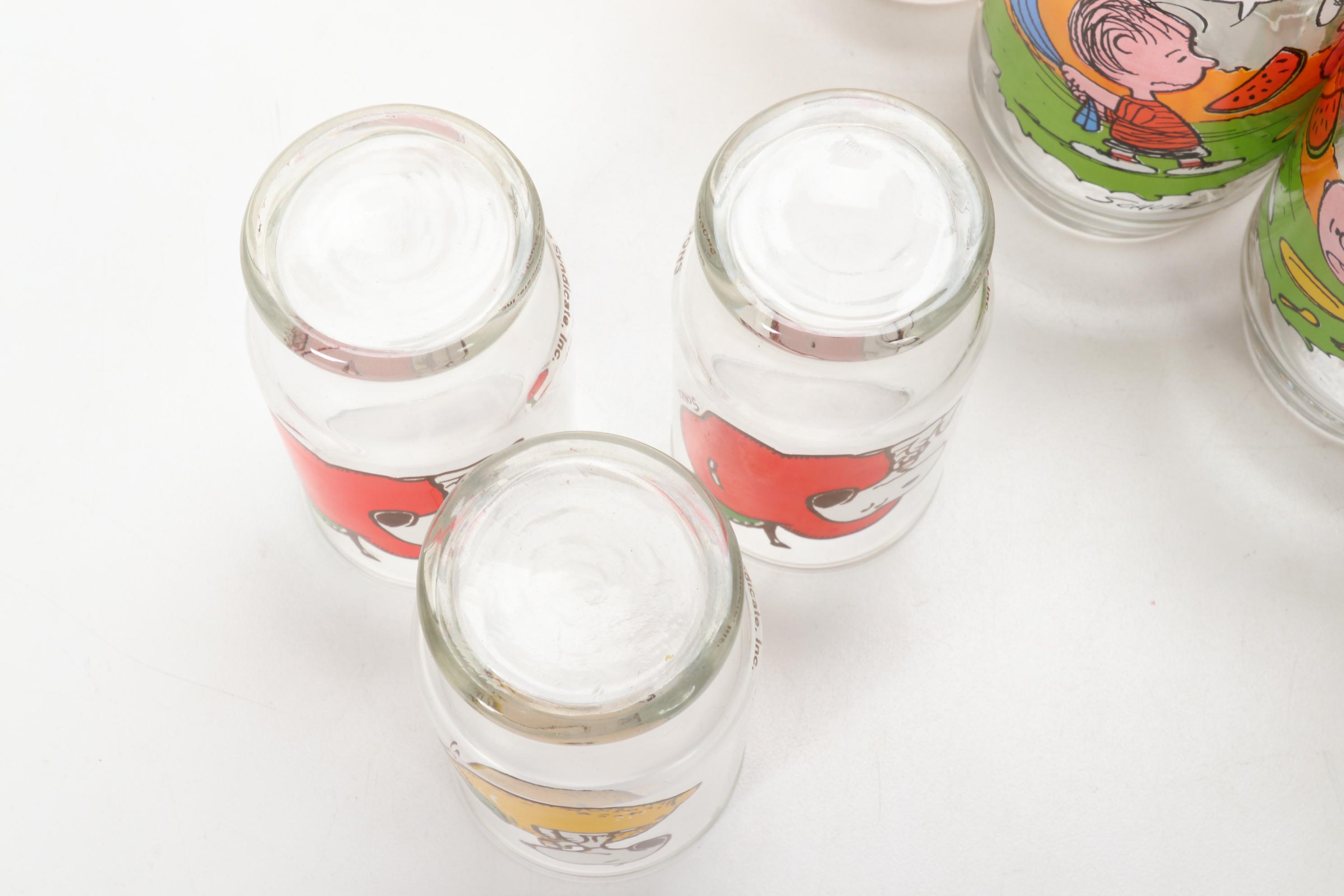 Wallace Berrie & Co. Novelty "Smurf" and "Camp Snoopy" Glasses by McDonald's