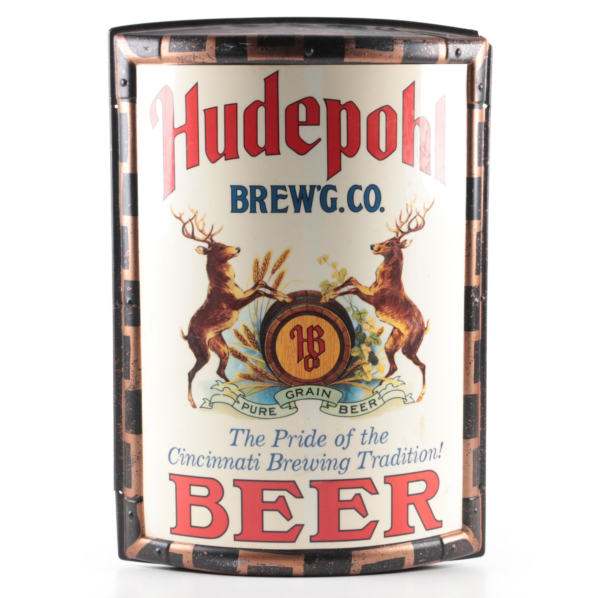 Hudepohl Beer "The Pride of the Cincinnati Brewing Tradition" Sign