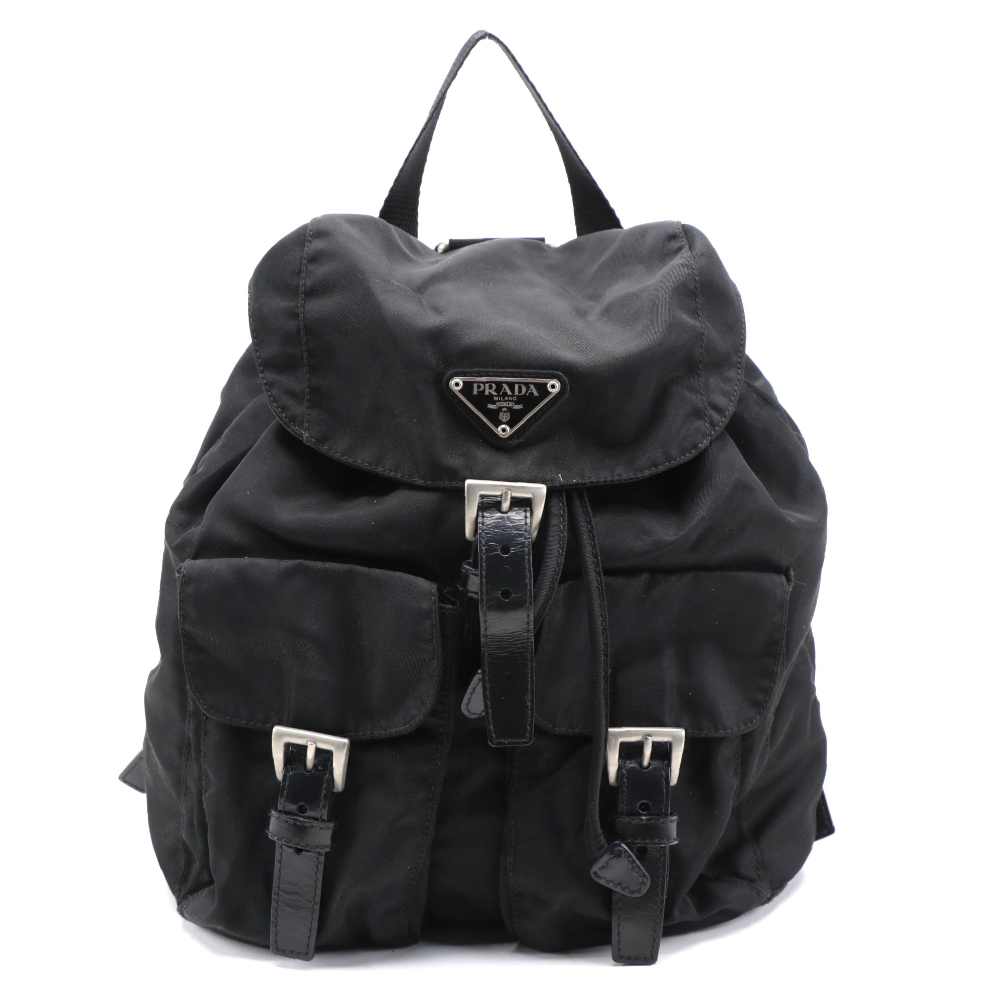 Prada Black Tessuto Nylon Drawstring Backpack
