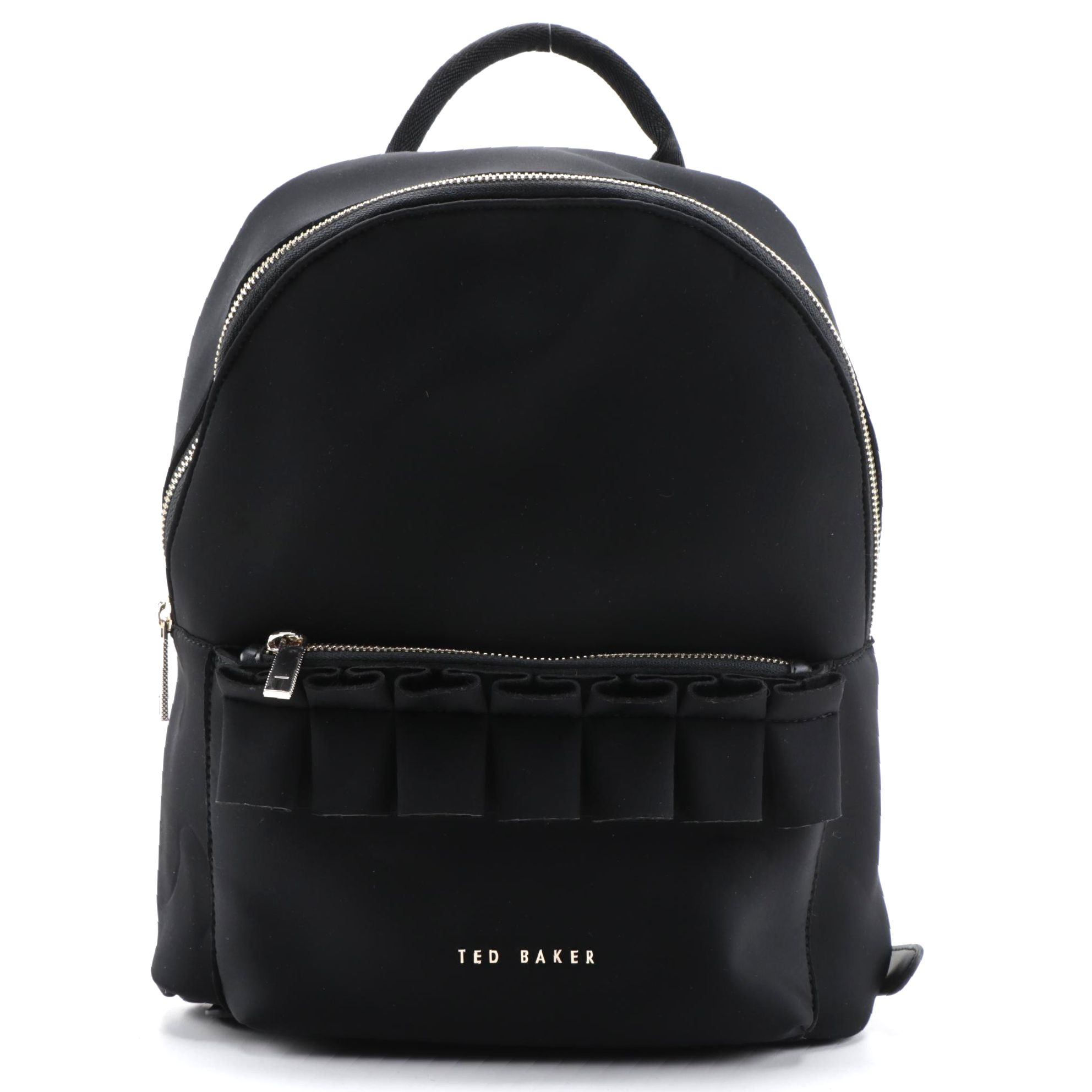 Ted Baker Black Neoprene Cartridge Pleat Backpack
