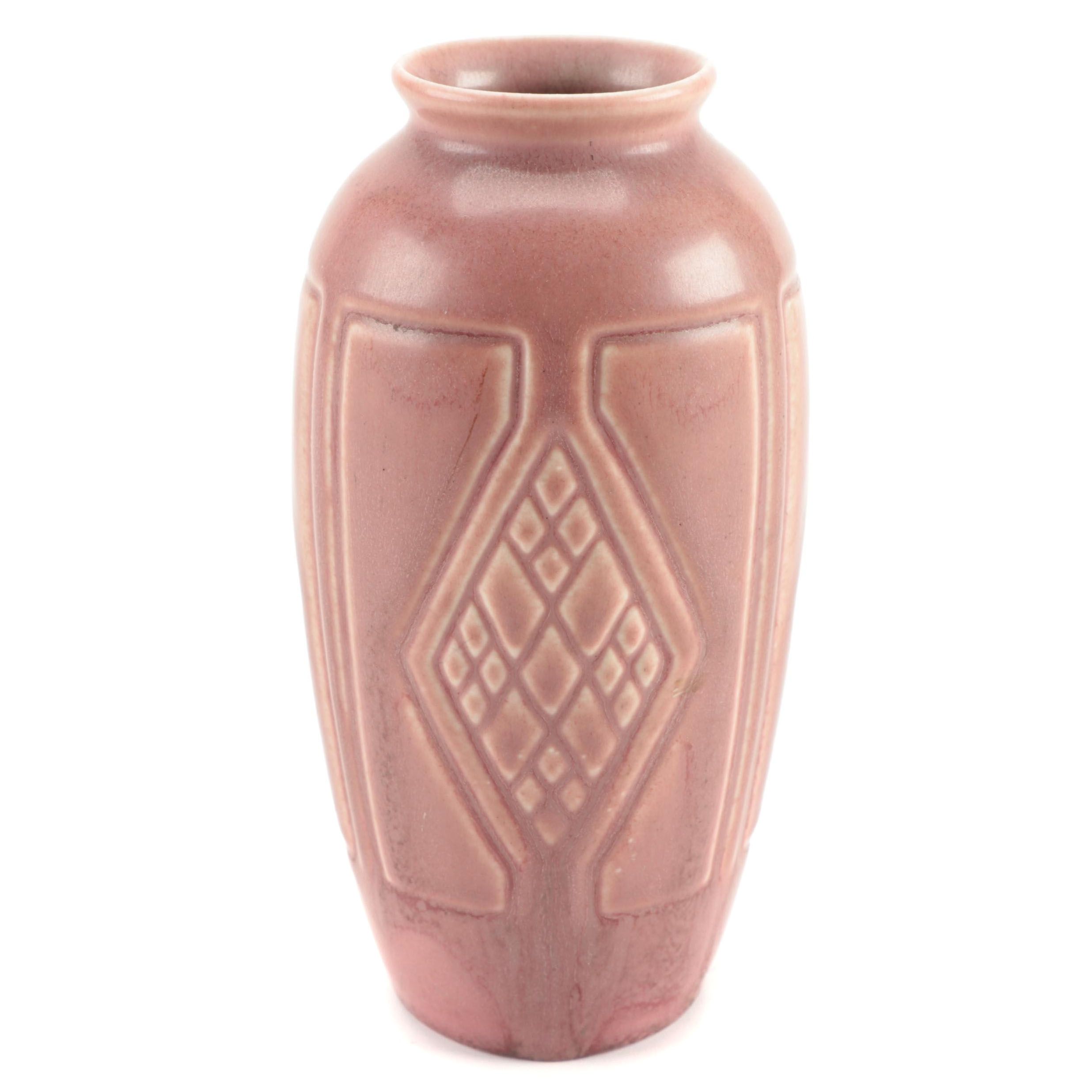 Rookwood Pottery Pink Matte Glaze Ceramic Vase, 1923