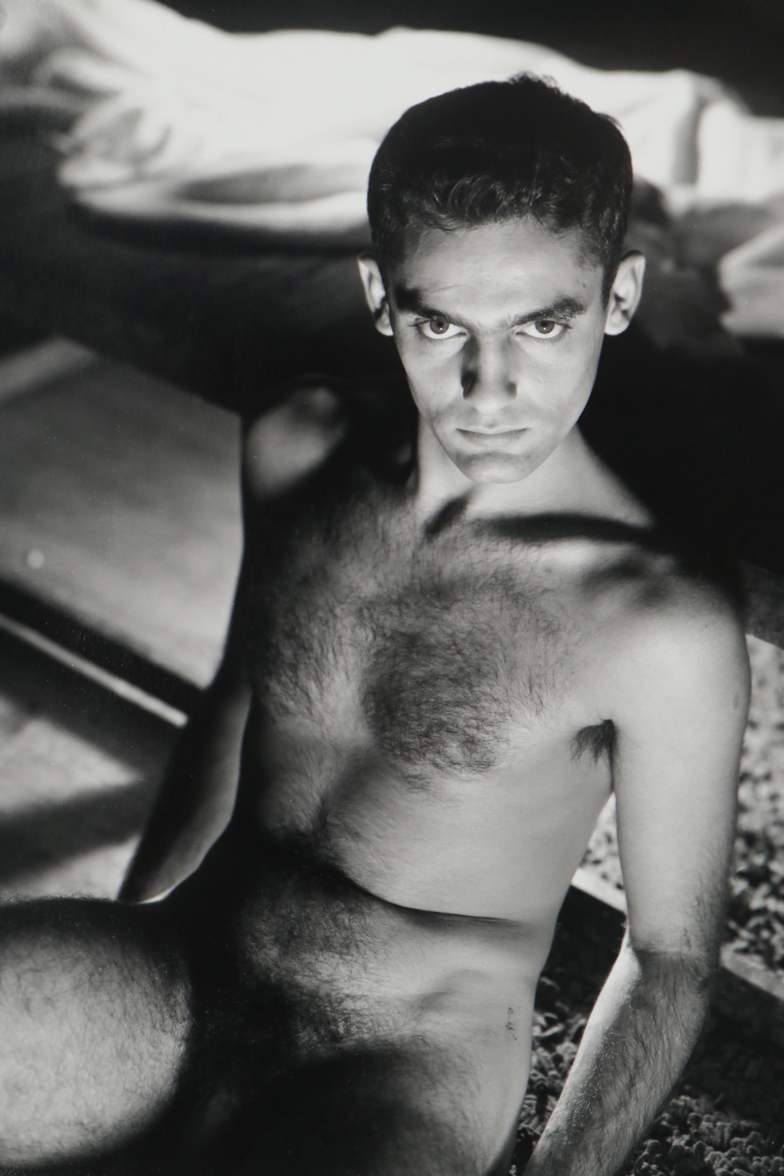 George Platt Lynes Silver Gelatin Photograph of Seated Male Nude