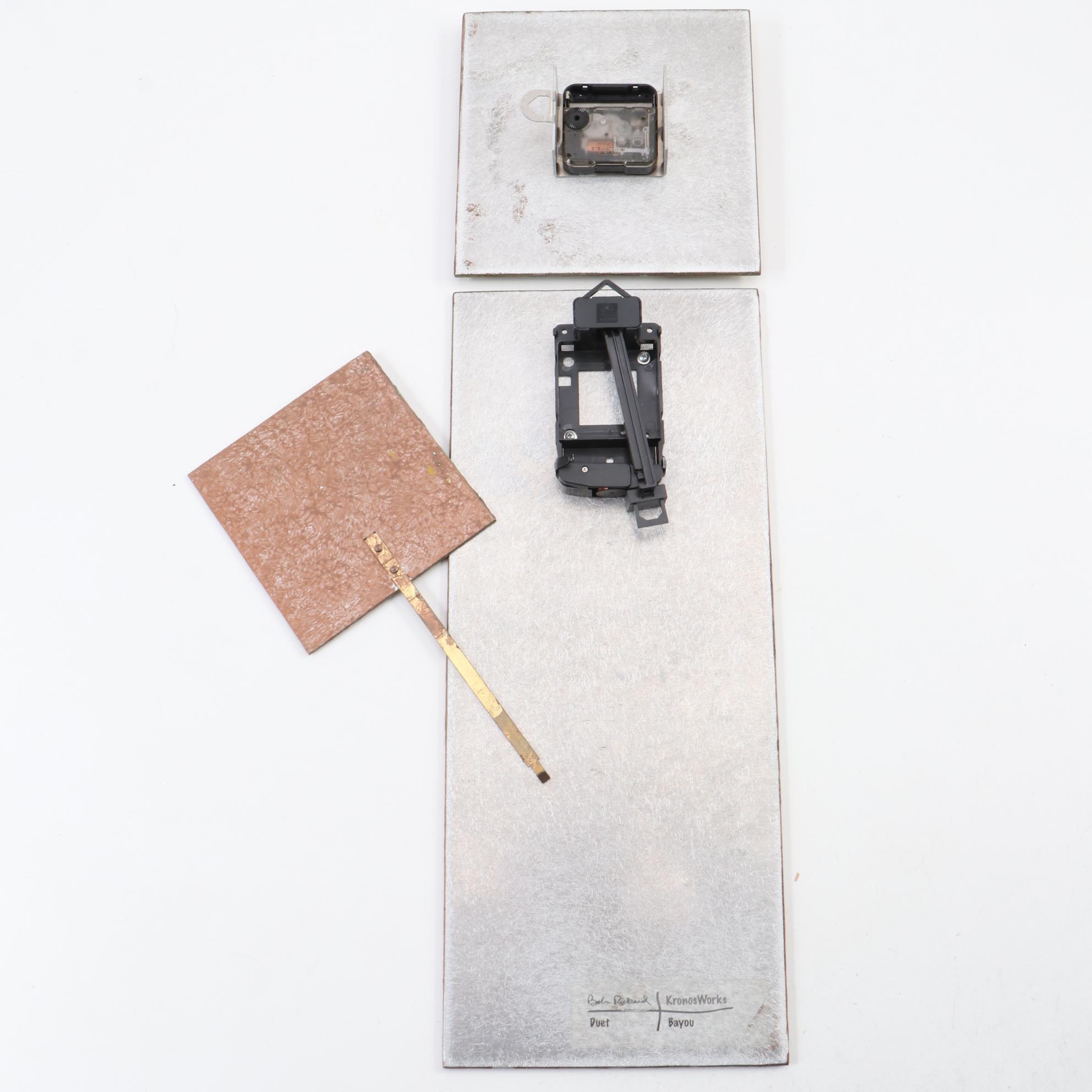 Bob Rickard Studio Kronosworks Metal Pendulum Clock, Late 20th Century