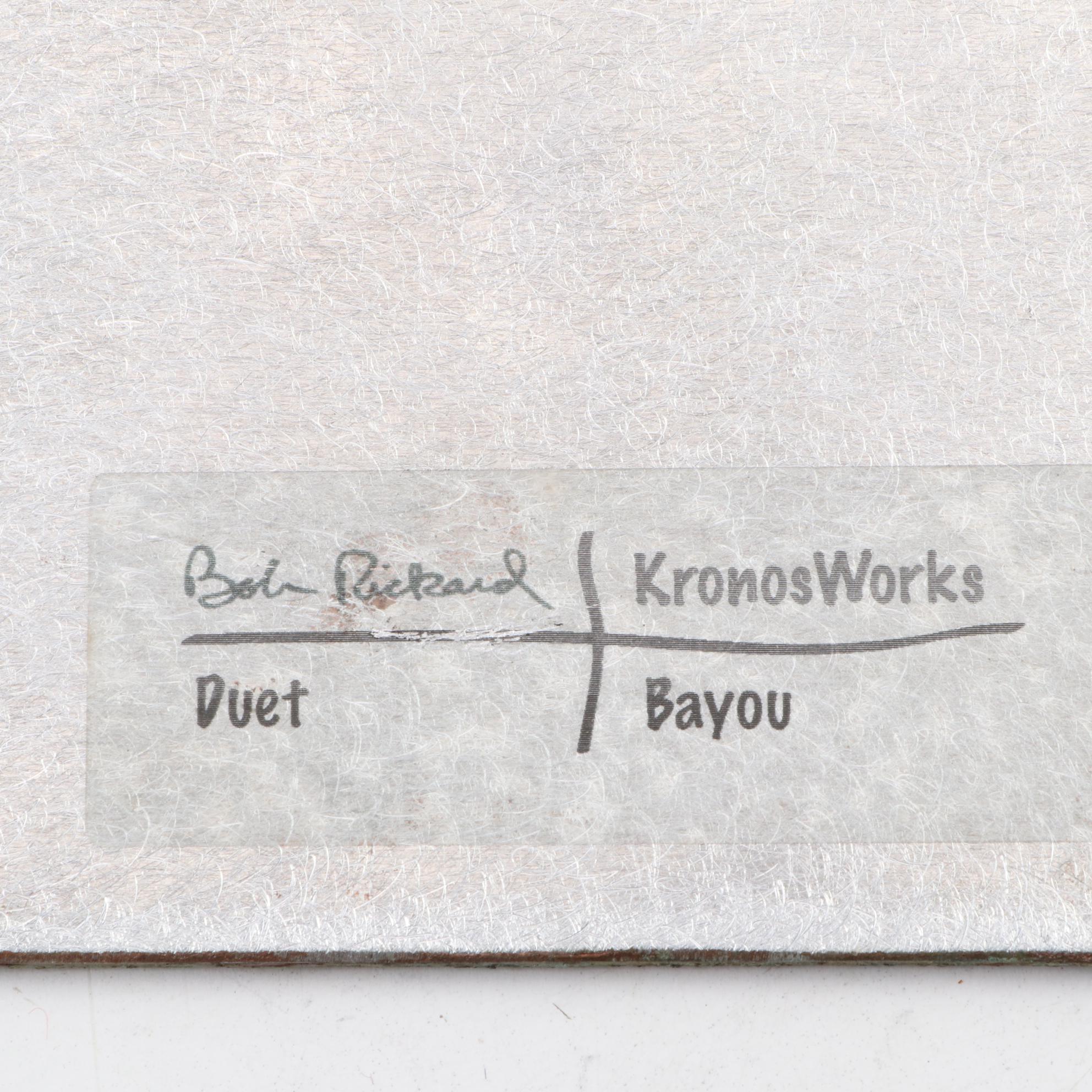 Bob Rickard Studio Kronosworks Metal Pendulum Clock, Late 20th Century