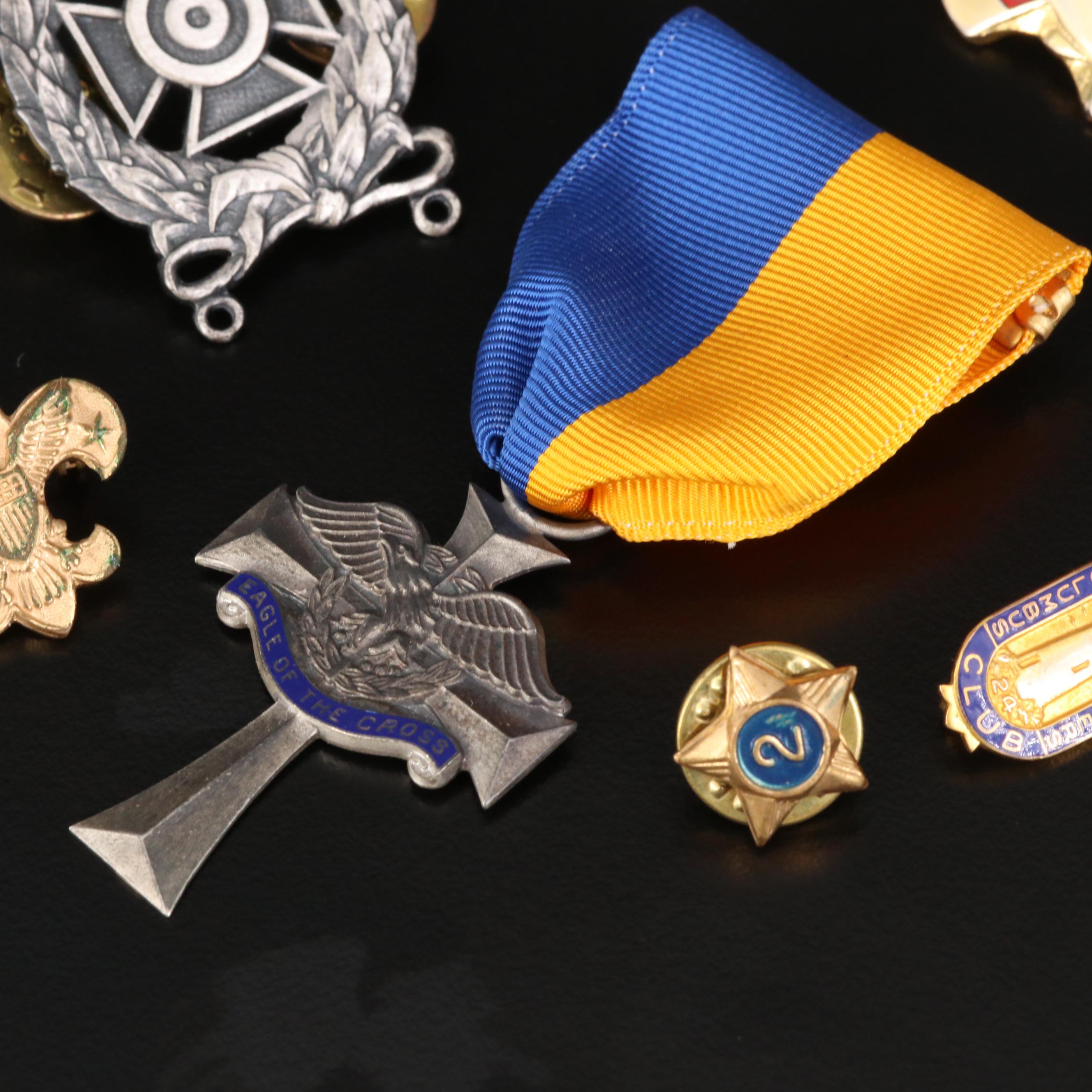 Vintage Military Themed Pins and Badges