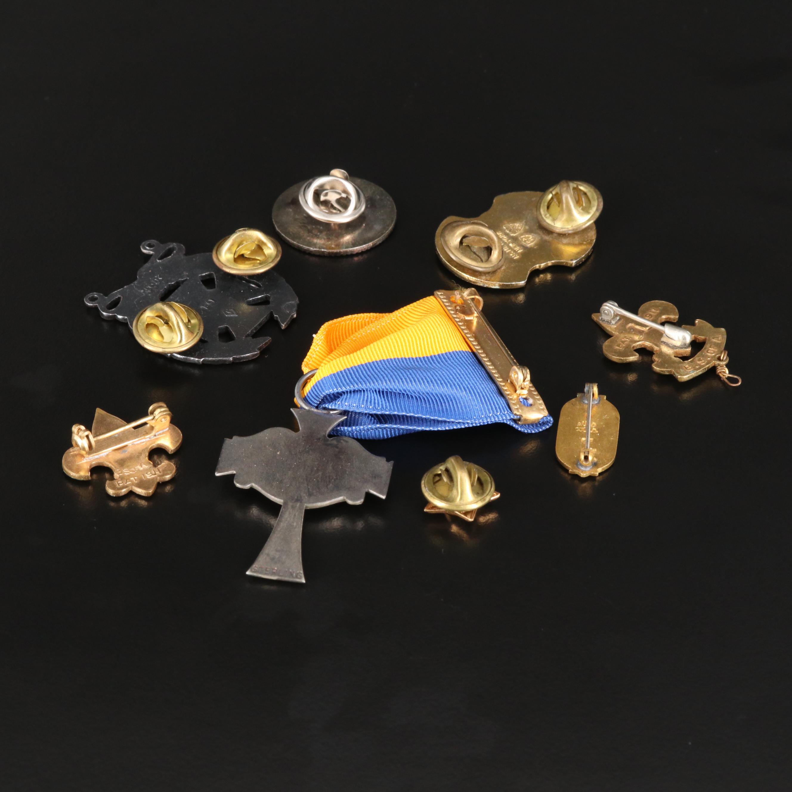 Vintage Military Themed Pins and Badges