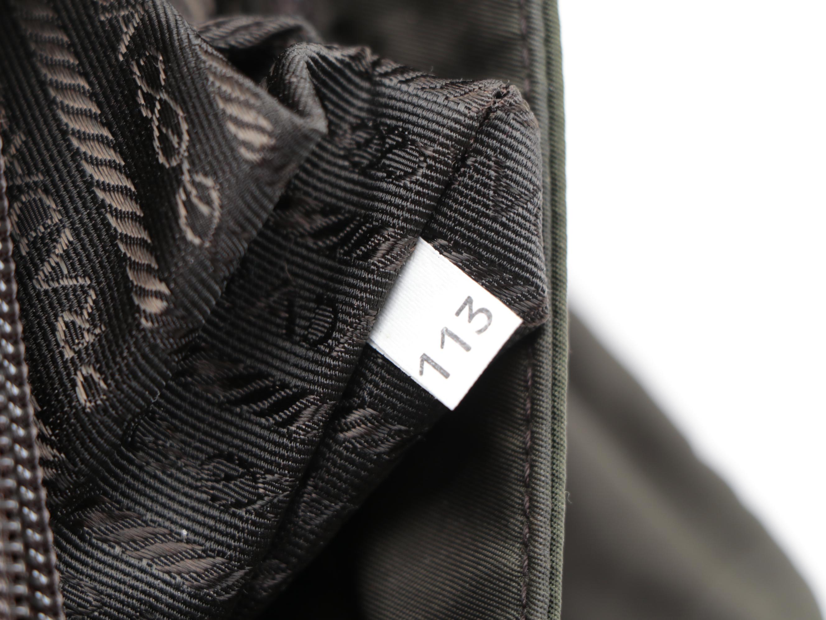 Prada Shoulder Tote in Dark Brown Nylon with Leather Trim