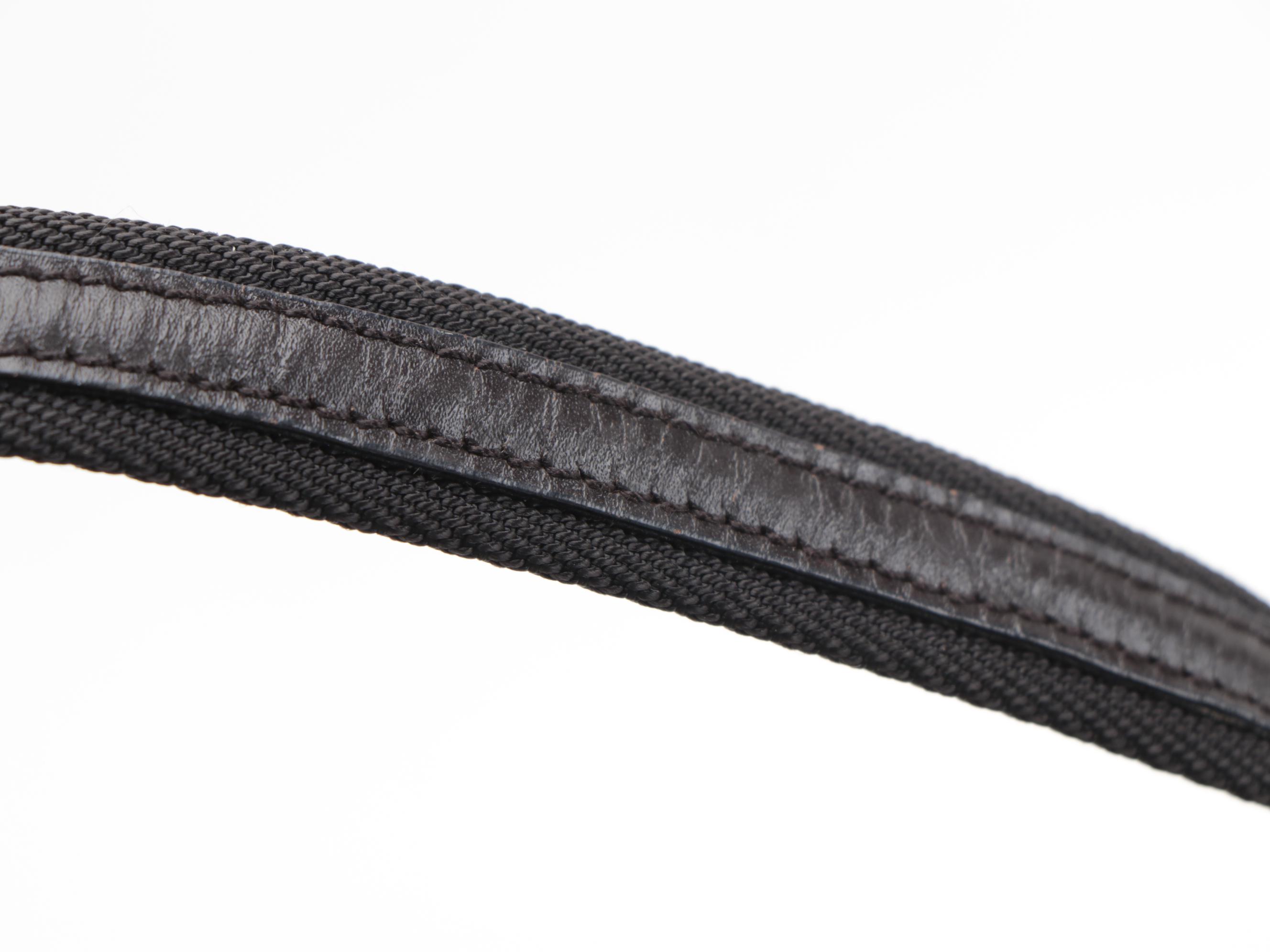 Prada Shoulder Tote in Dark Brown Nylon with Leather Trim