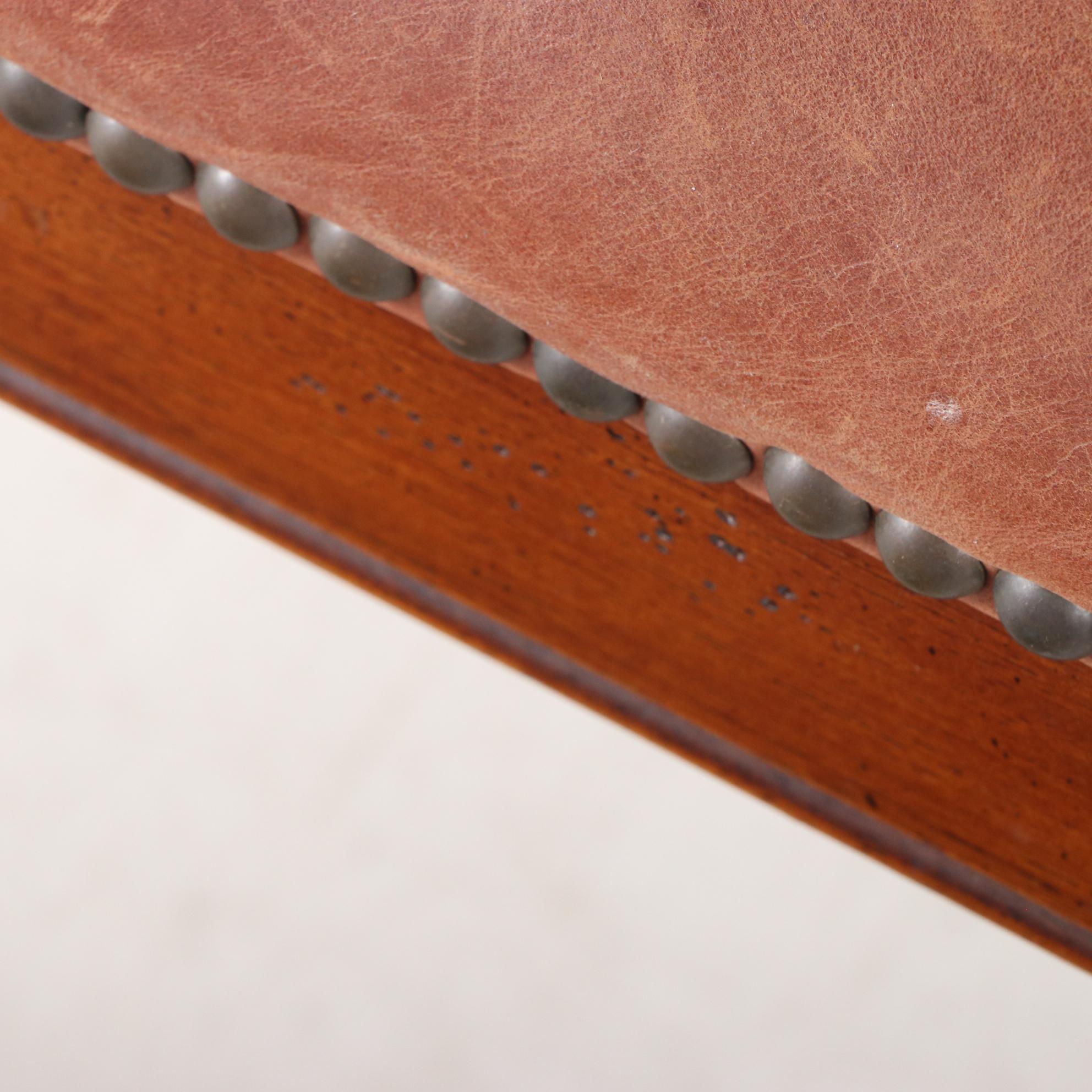 Stanley Furniture Hardwood and Studded Leather Bench