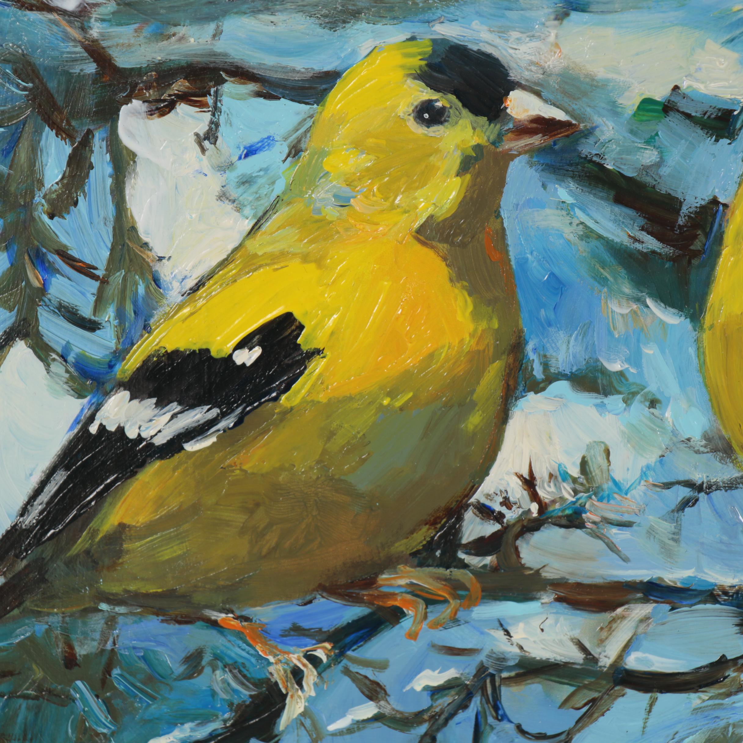 Adam Deda Oil Painting "Yellow Birds," 2020