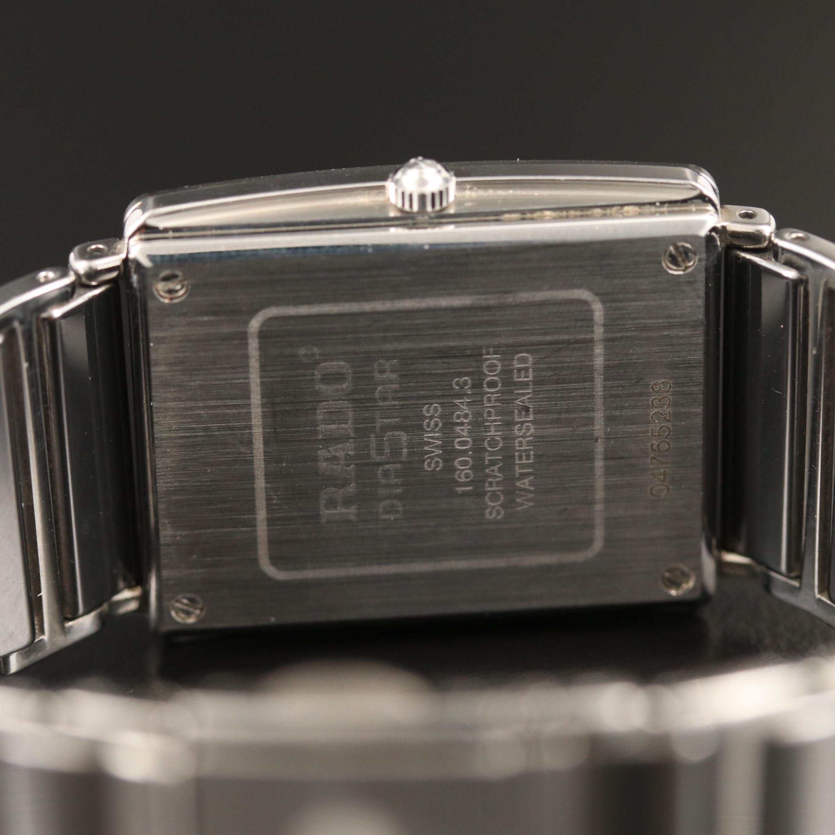 Rado "Diastar Jubilé" Ceramic Stainless Steel Watch with Diamond Accents