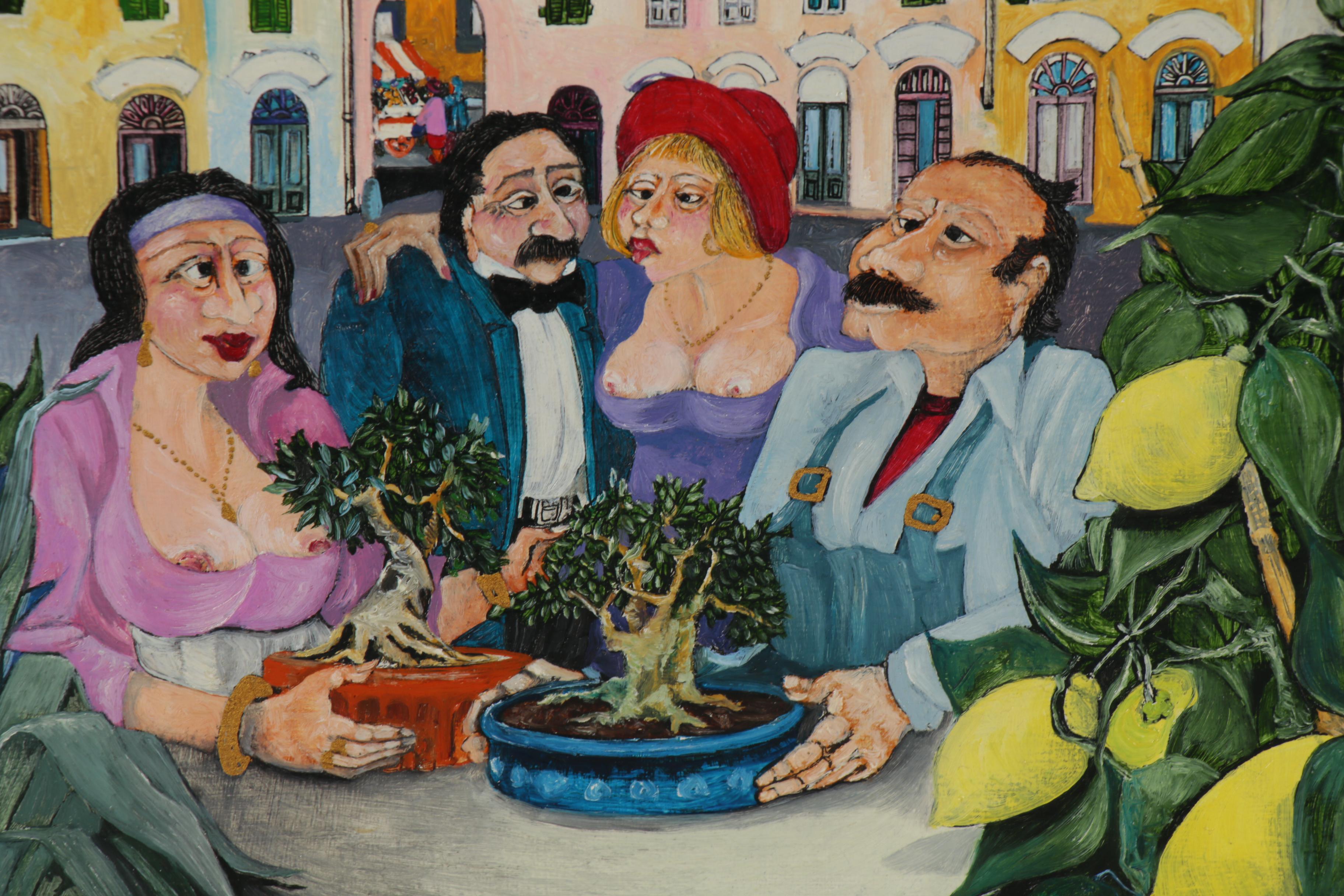Adelano Cheli Italian Folk Art Oil Painting, 2007