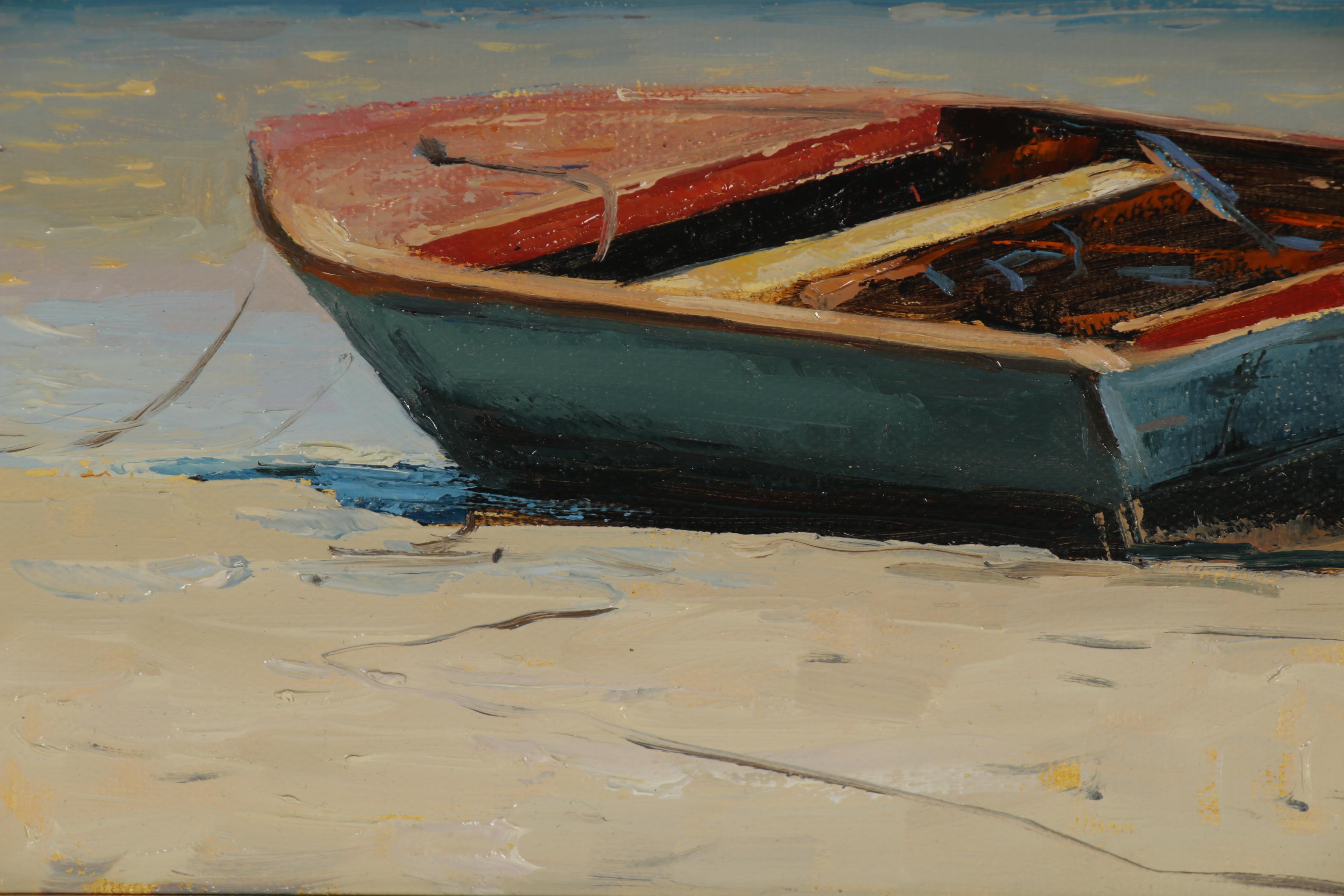 Marco Antonio Vazquez Oil Painting of a Wooden Boat, 2019