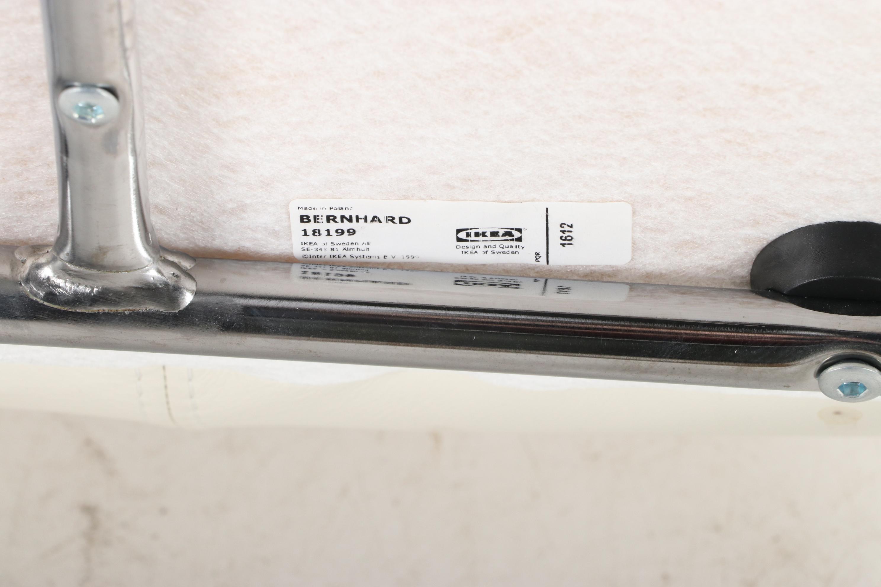 Pair of IKEA "Bernhard" Faux Leather Upholstered Counter Stools