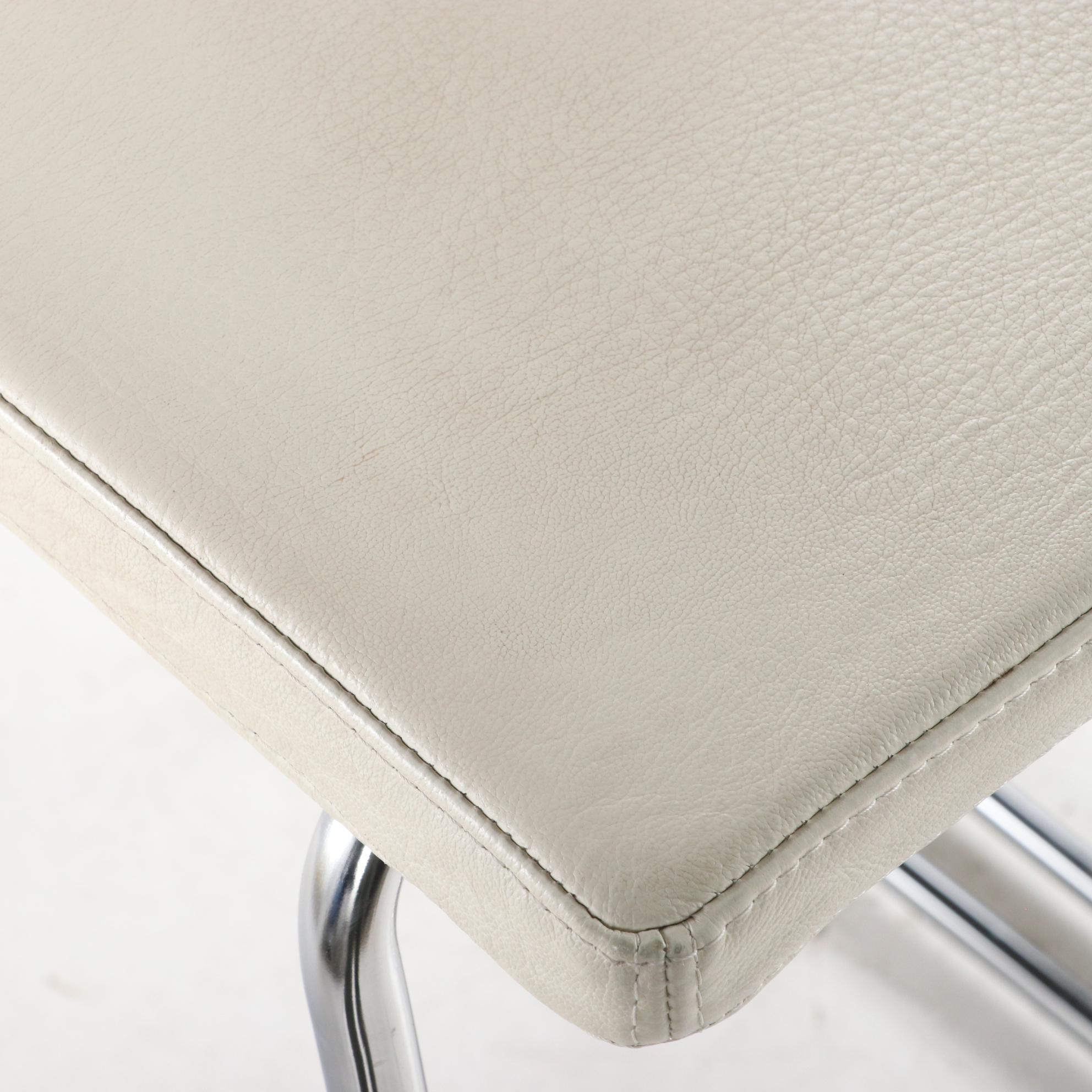 Pair of IKEA "Bernhard" Faux Leather Upholstered Counter Stools