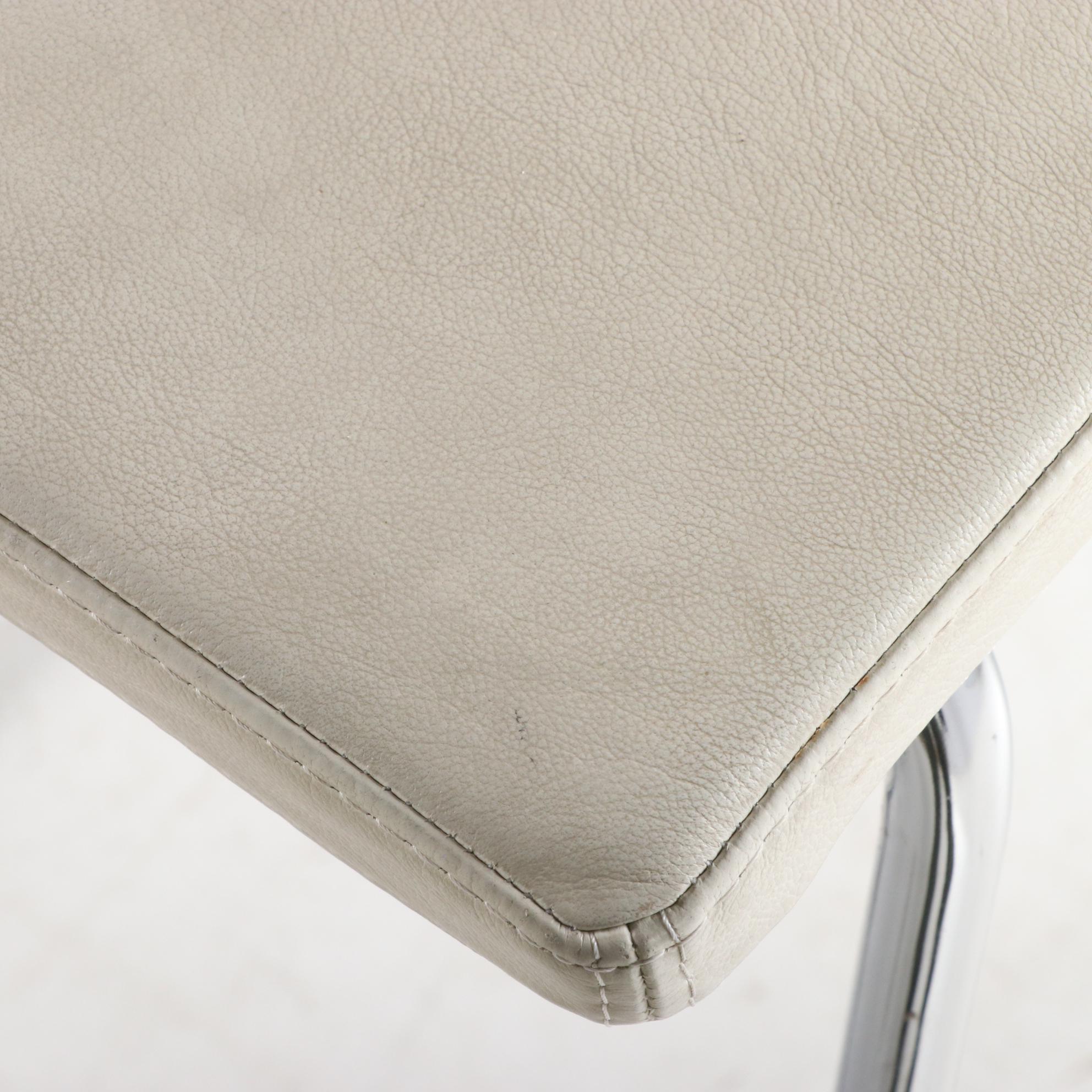 Pair of IKEA "Bernhard" Faux Leather Upholstered Counter Stools