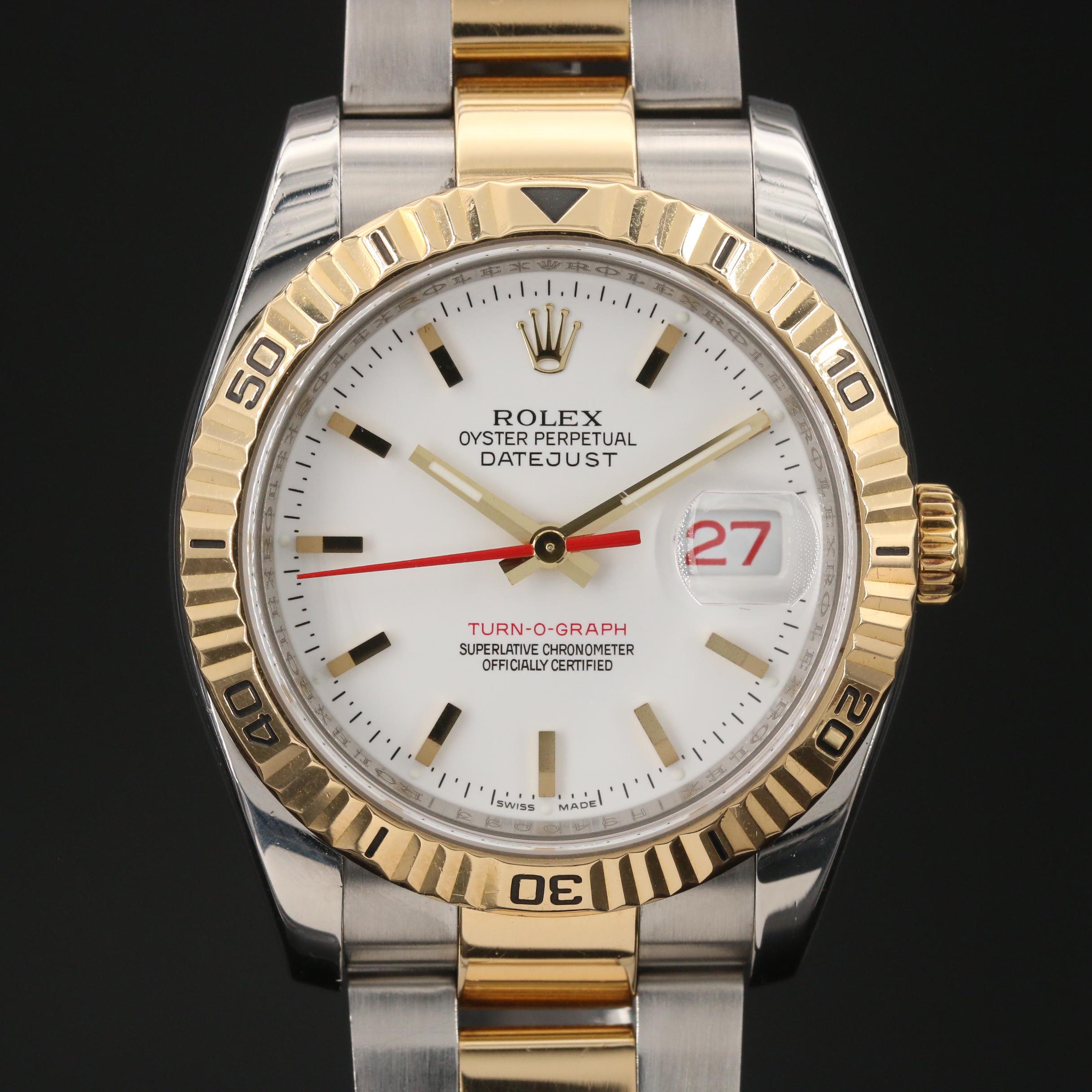 2005 Rolex Datejust Turn-O-Graph 18K Gold and Stainless Steel Watch