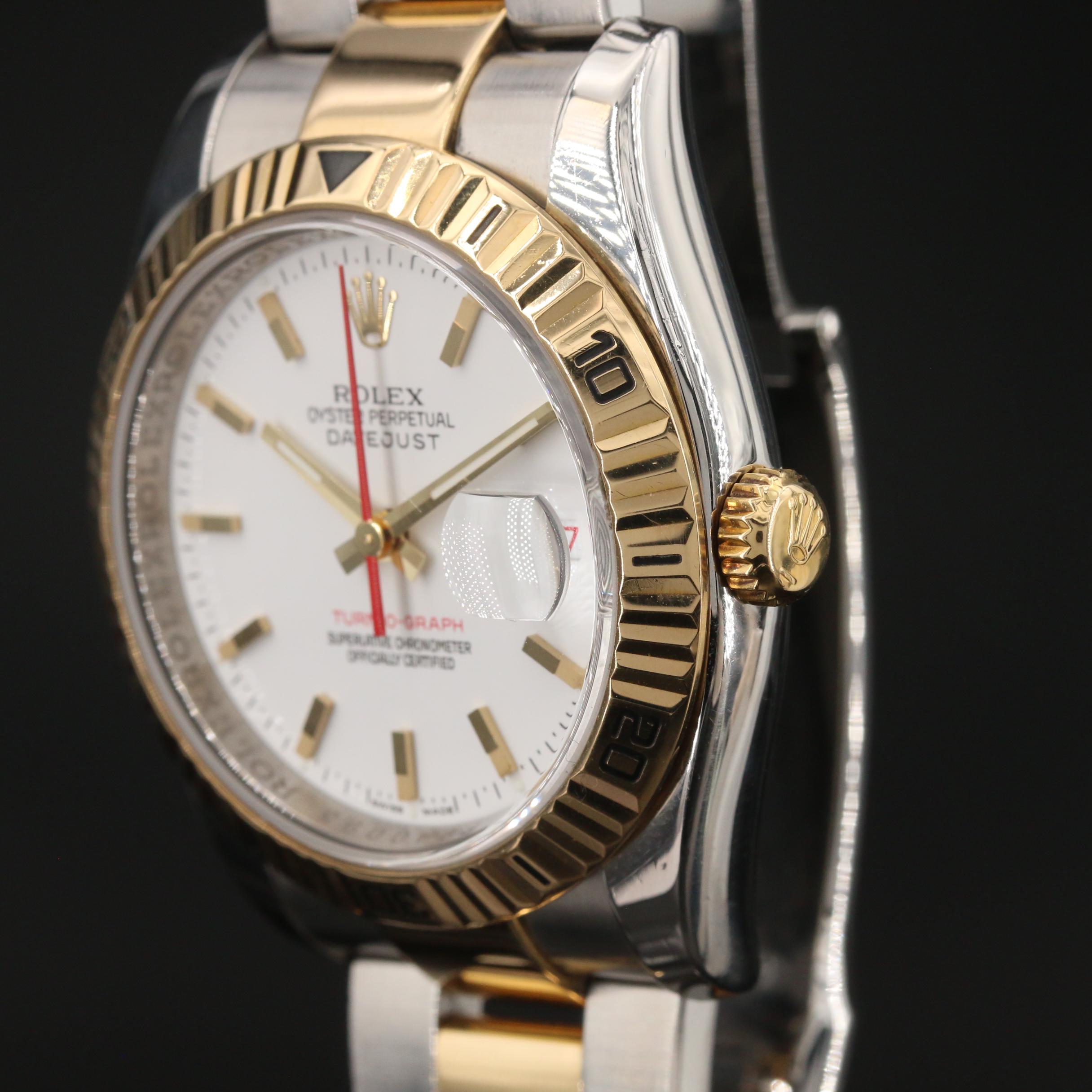 2005 Rolex Datejust Turn-O-Graph 18K Gold and Stainless Steel Watch