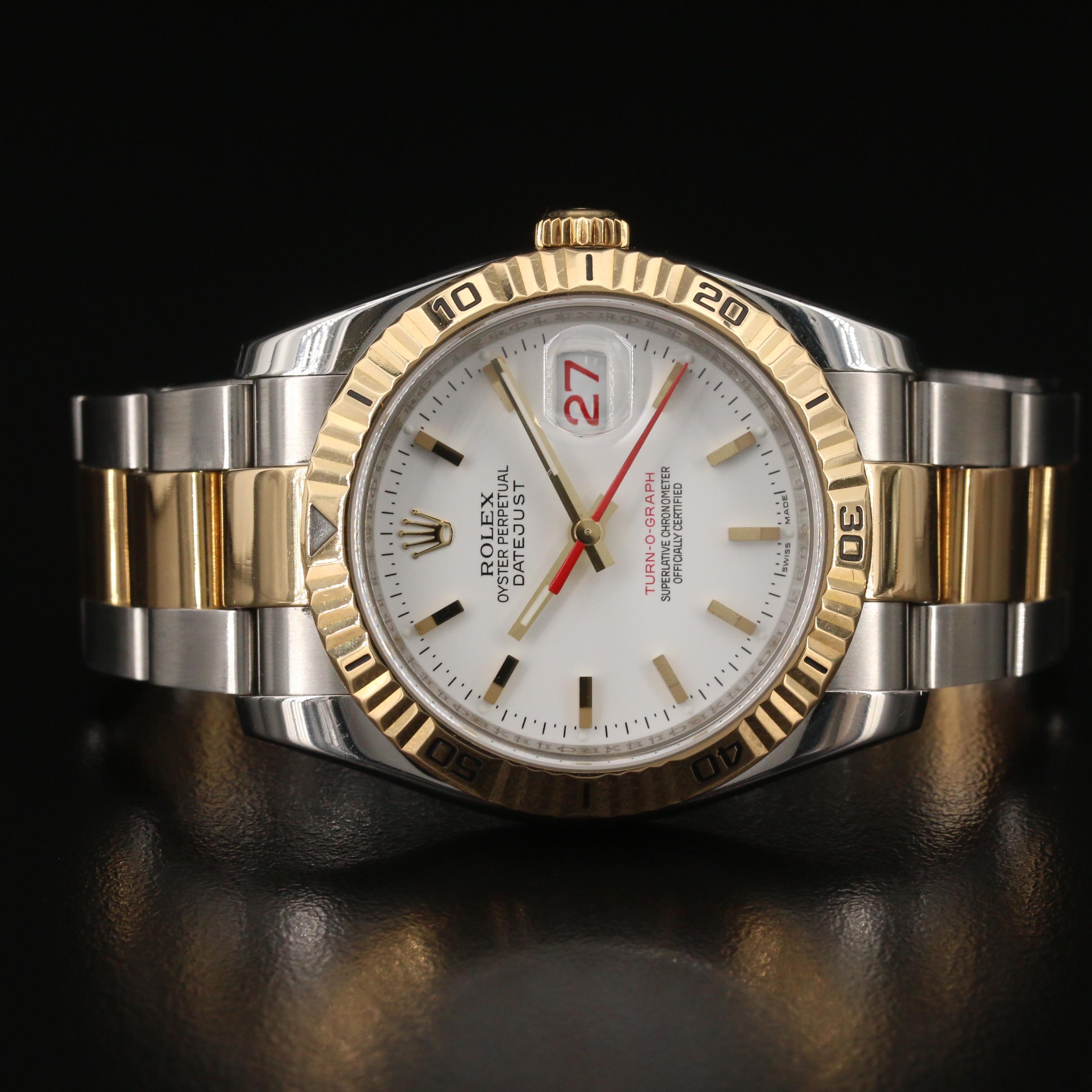 2005 Rolex Datejust Turn-O-Graph 18K Gold and Stainless Steel Watch