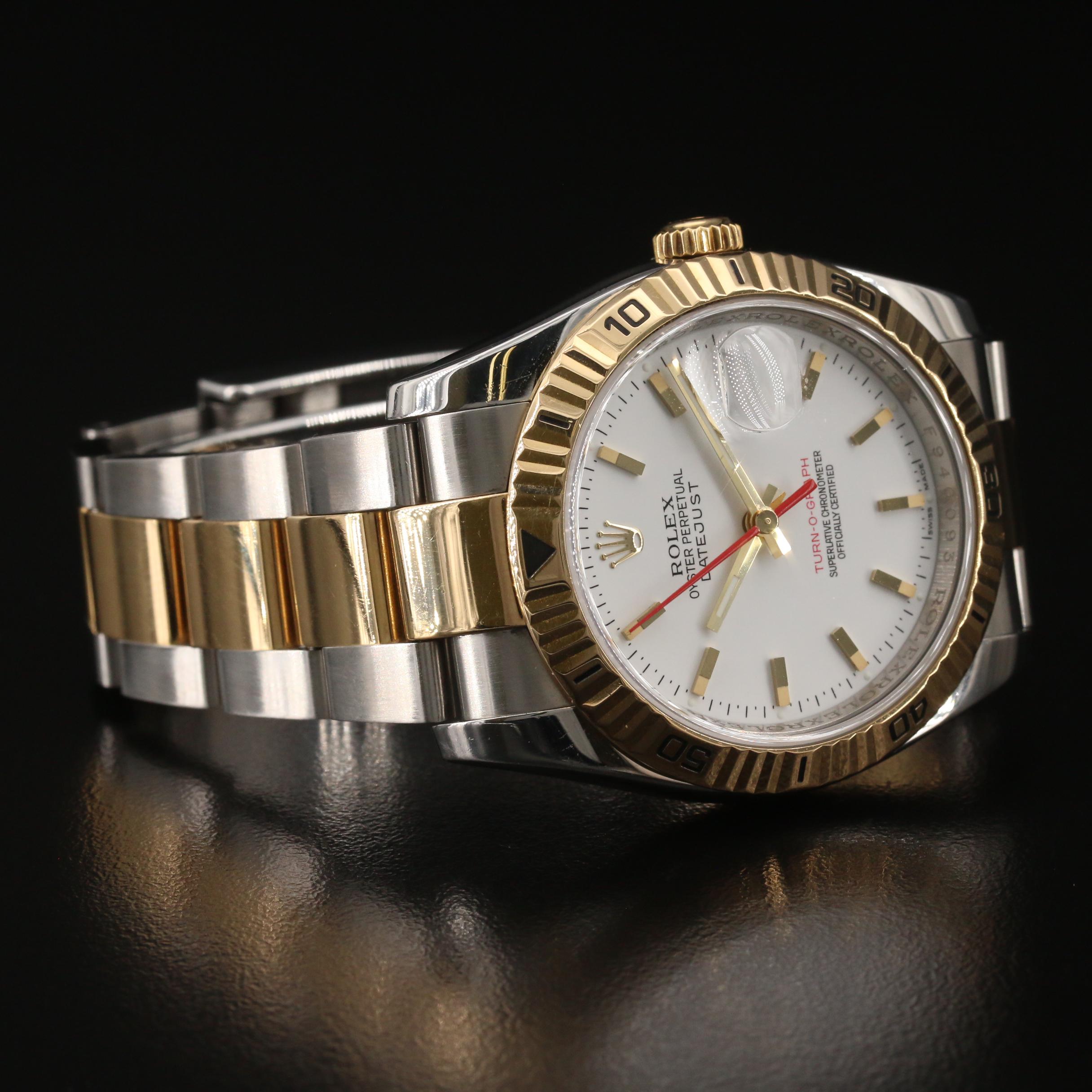 2005 Rolex Datejust Turn-O-Graph 18K Gold and Stainless Steel Watch
