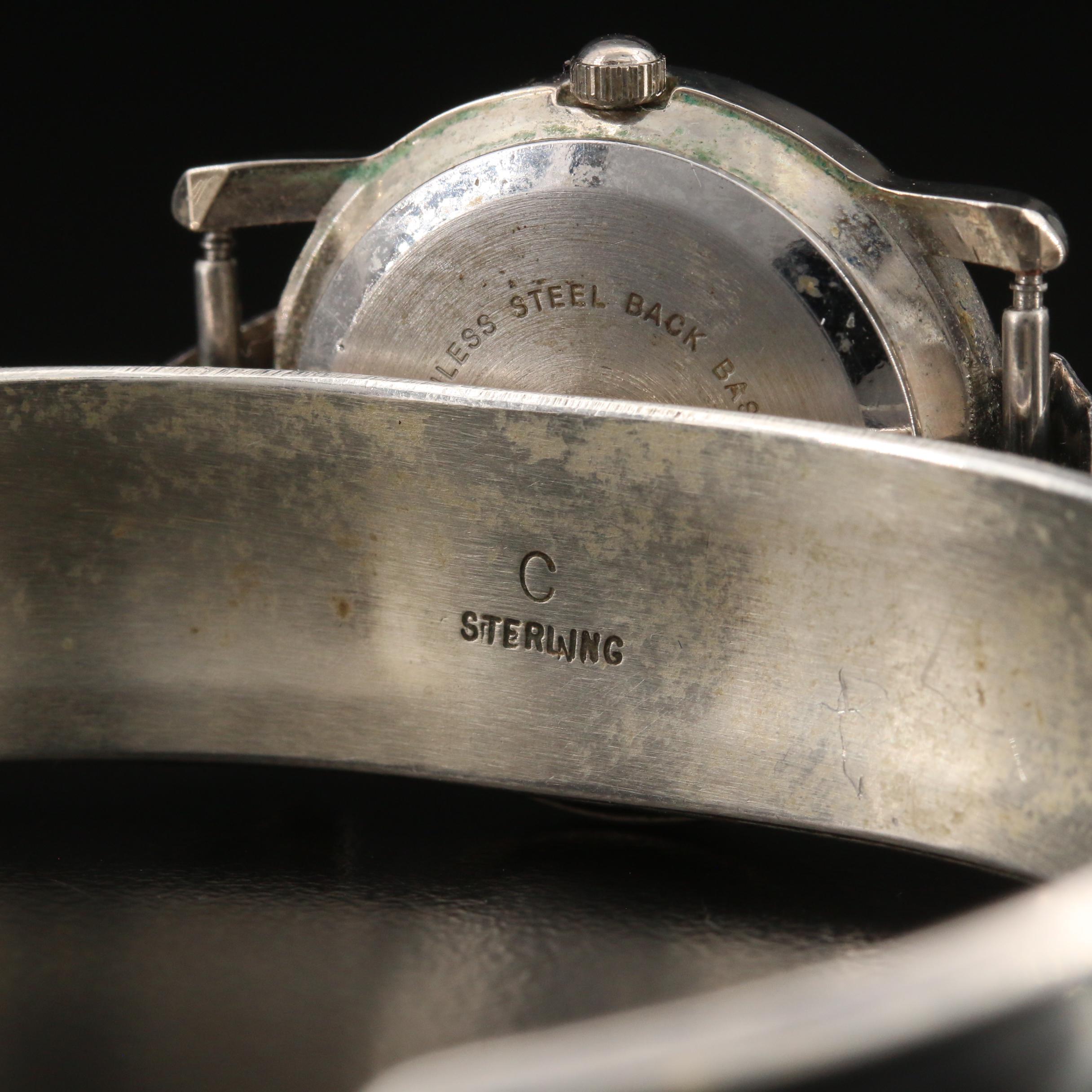 Nadia Turquoise and Sterling Silver Cuff Style Watch