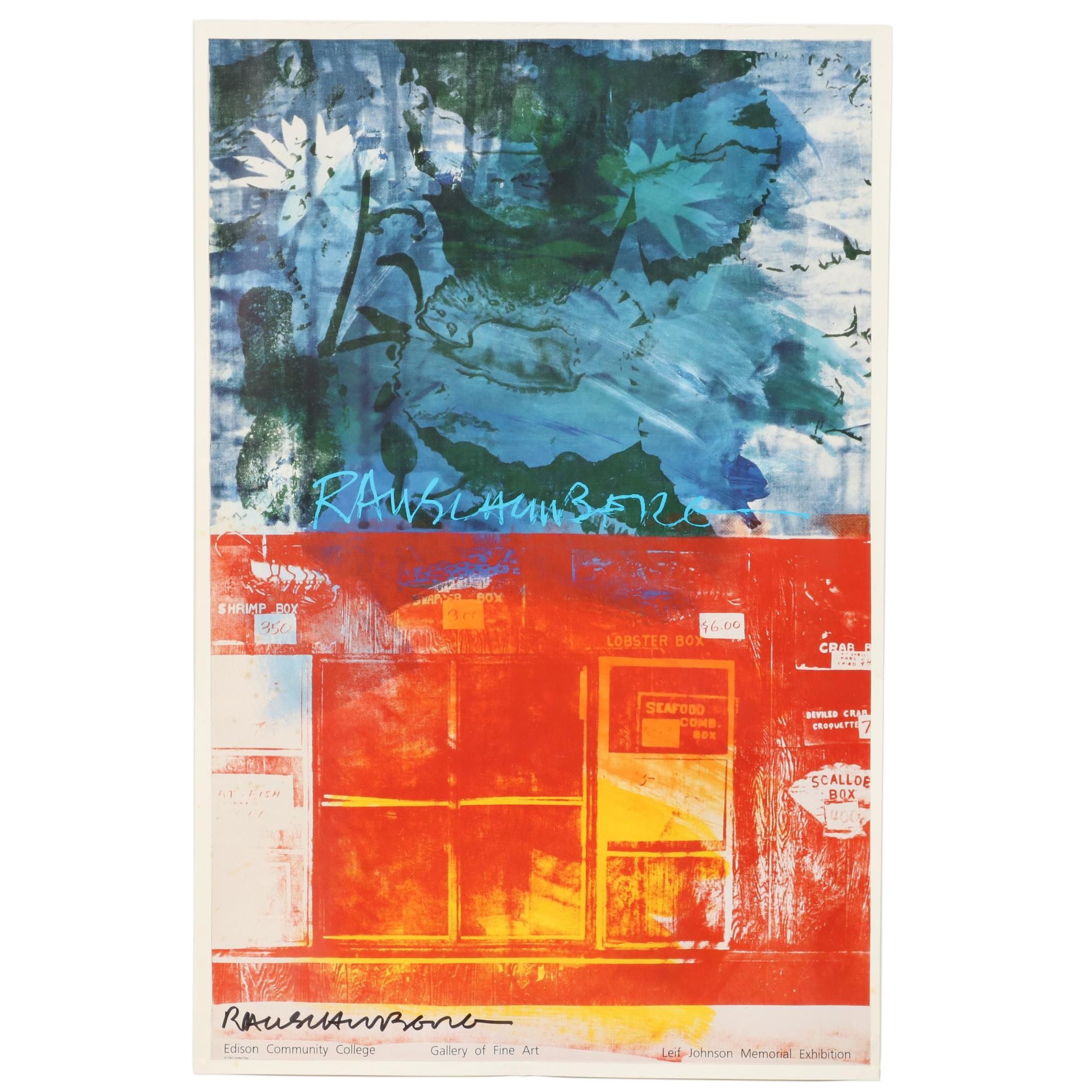 Robert Rauschenberg Offset Lithograph Poster "Edison Community College..."