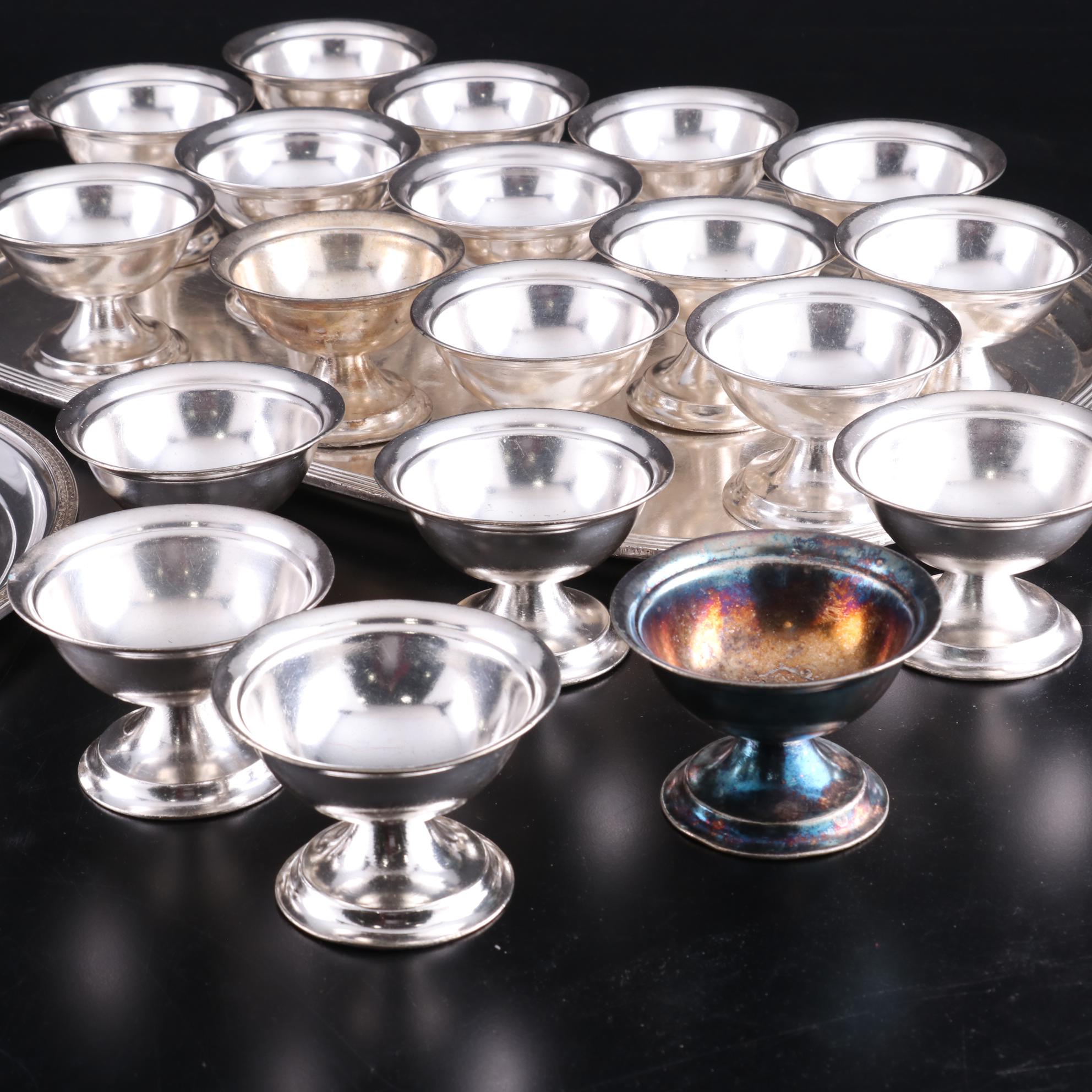 Reed and Barton Sherbet Cups and Other Hotel Silver Serving Pieces, Mid-20th C.