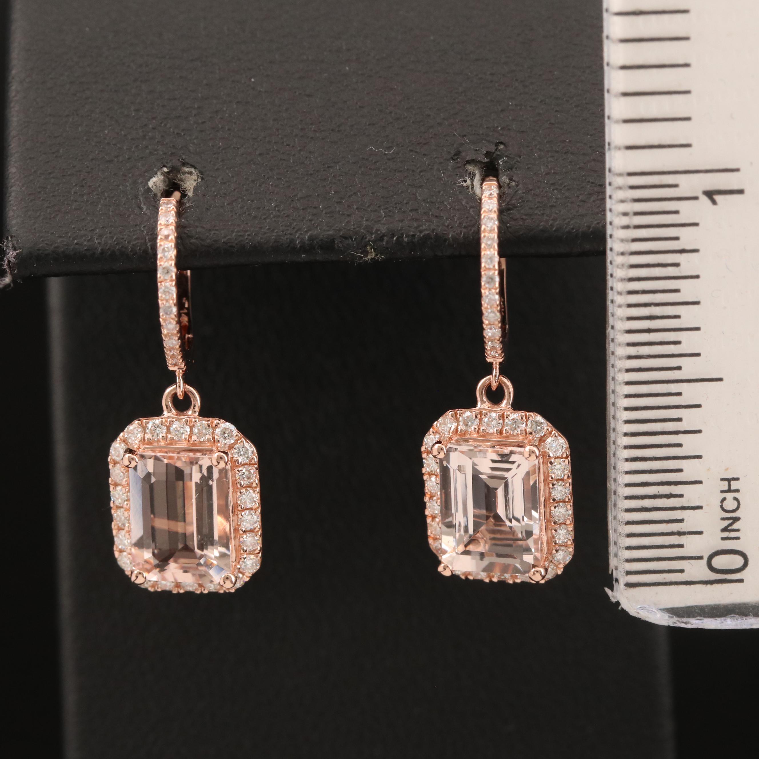 EFFY 14K Morganite and Diamond Drop Earrings