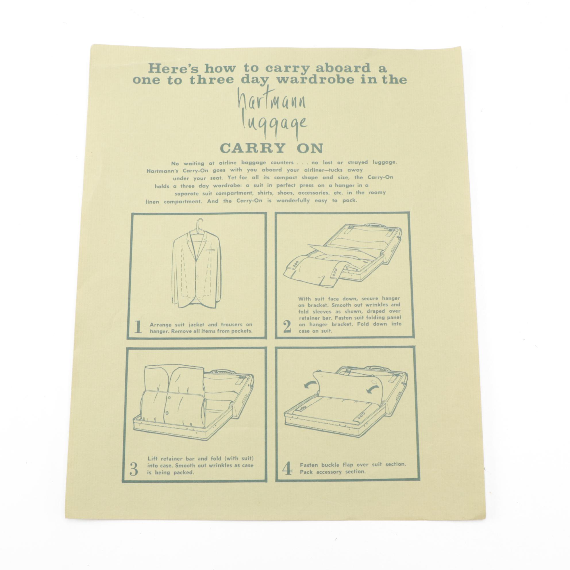 Hartmann Luggage Suede Carry-On Suitcase