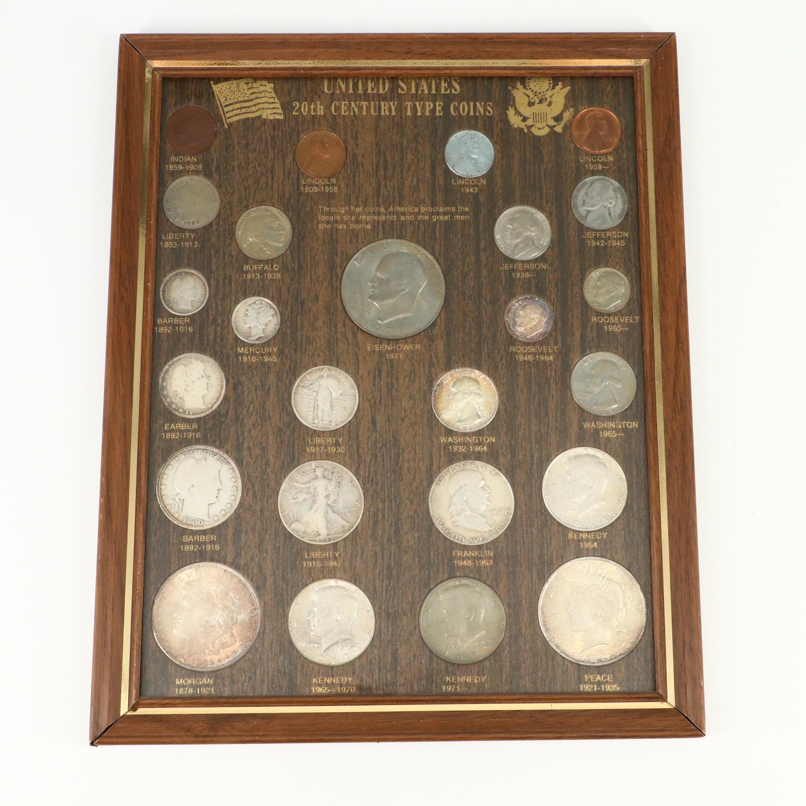Framed United States 20th Century Type Coins