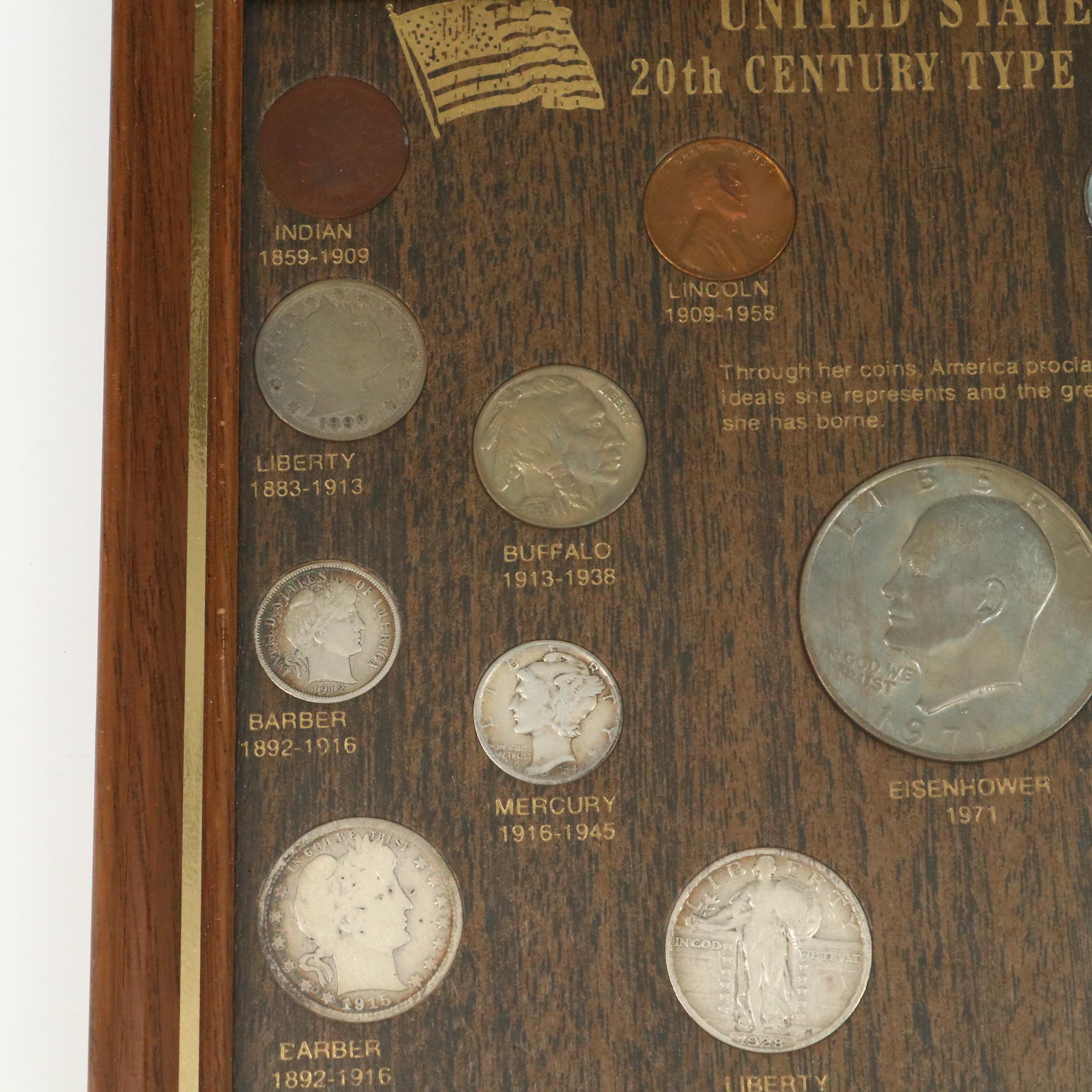 Framed United States 20th Century Type Coins