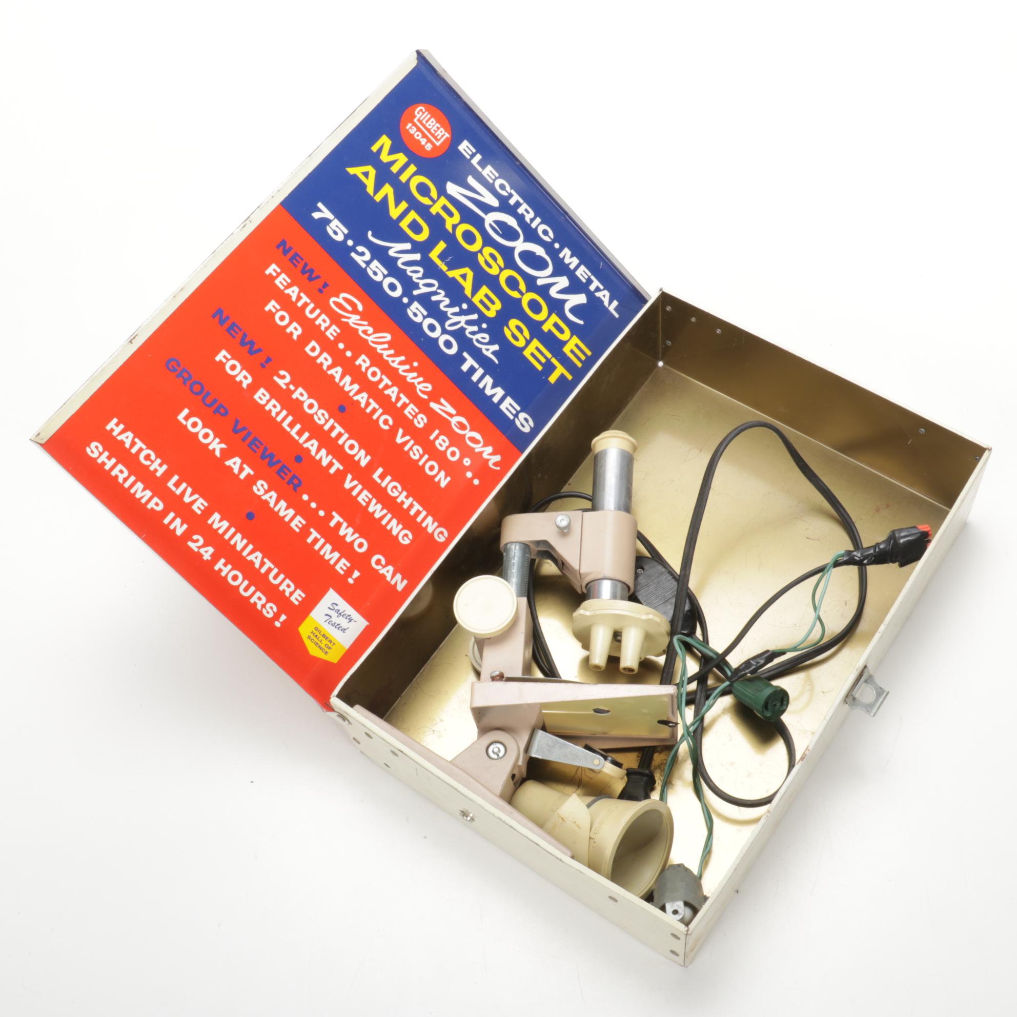 Tasco Deluxe, Gilbert, and Other Microscopes and Lab Equipment, Mid-20th Century