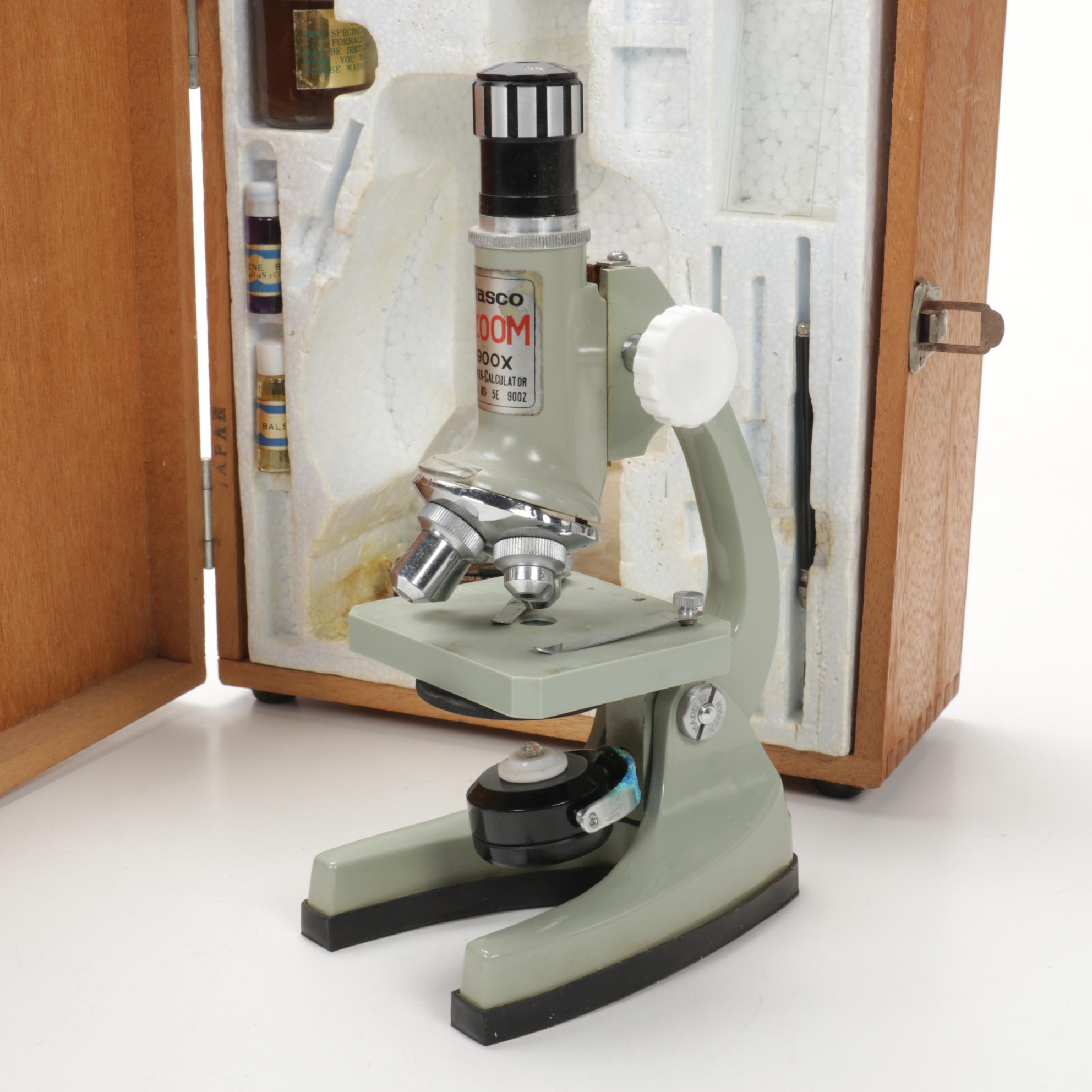 Tasco Deluxe, Gilbert, and Other Microscopes and Lab Equipment, Mid-20th Century