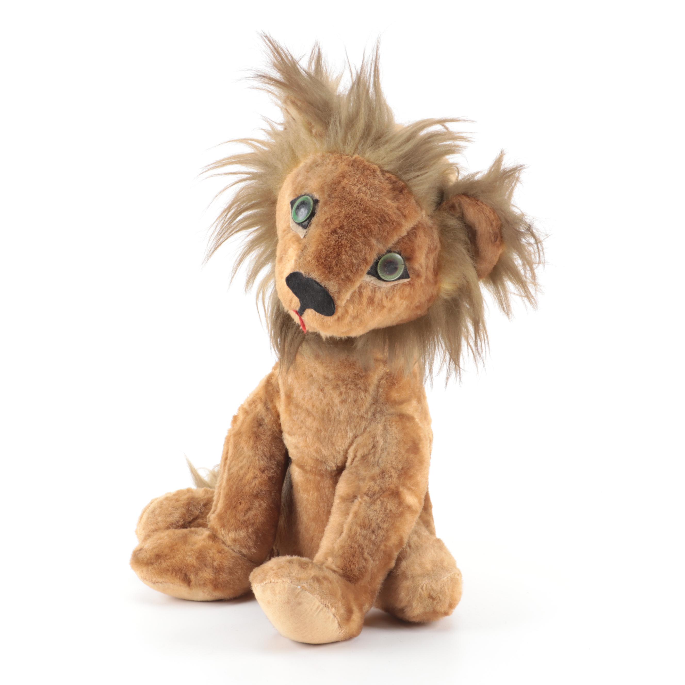 Lion and Dog Stuffed Toys, Vintage