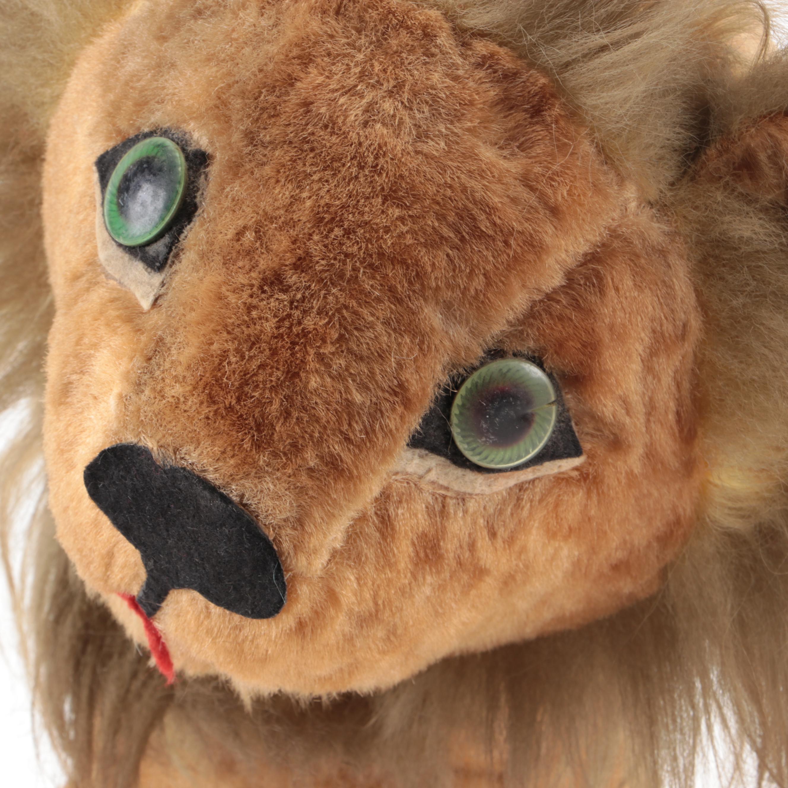 Lion and Dog Stuffed Toys, Vintage