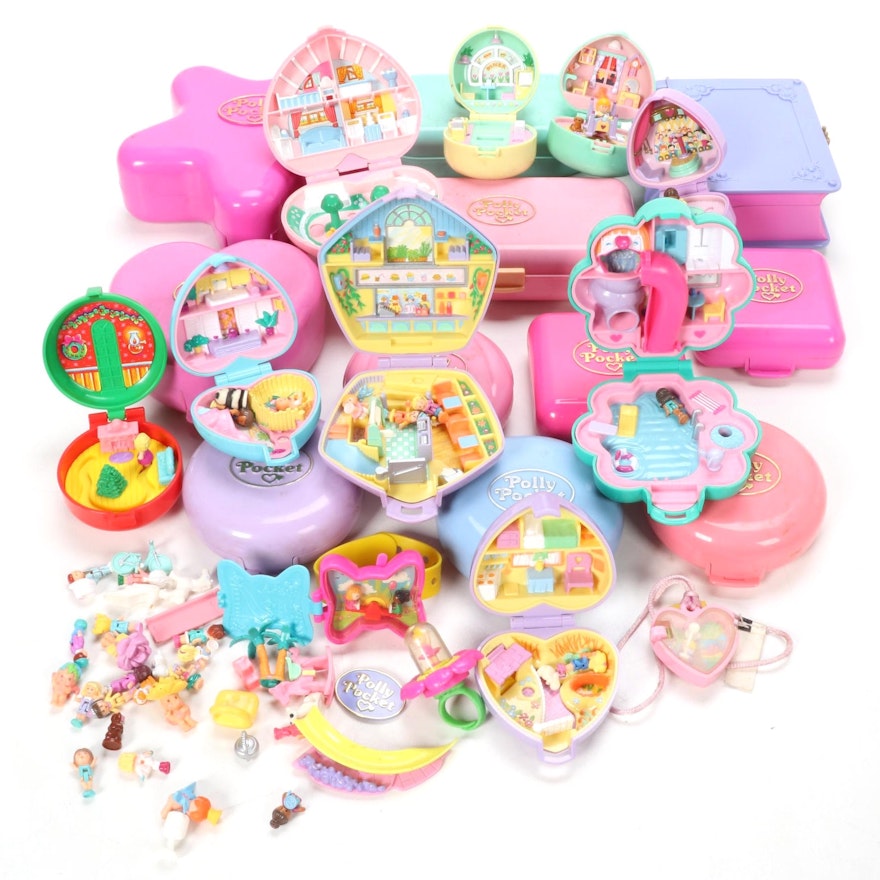 Bluebird Polly Pockets Including Baby Sitter Stamper and Others