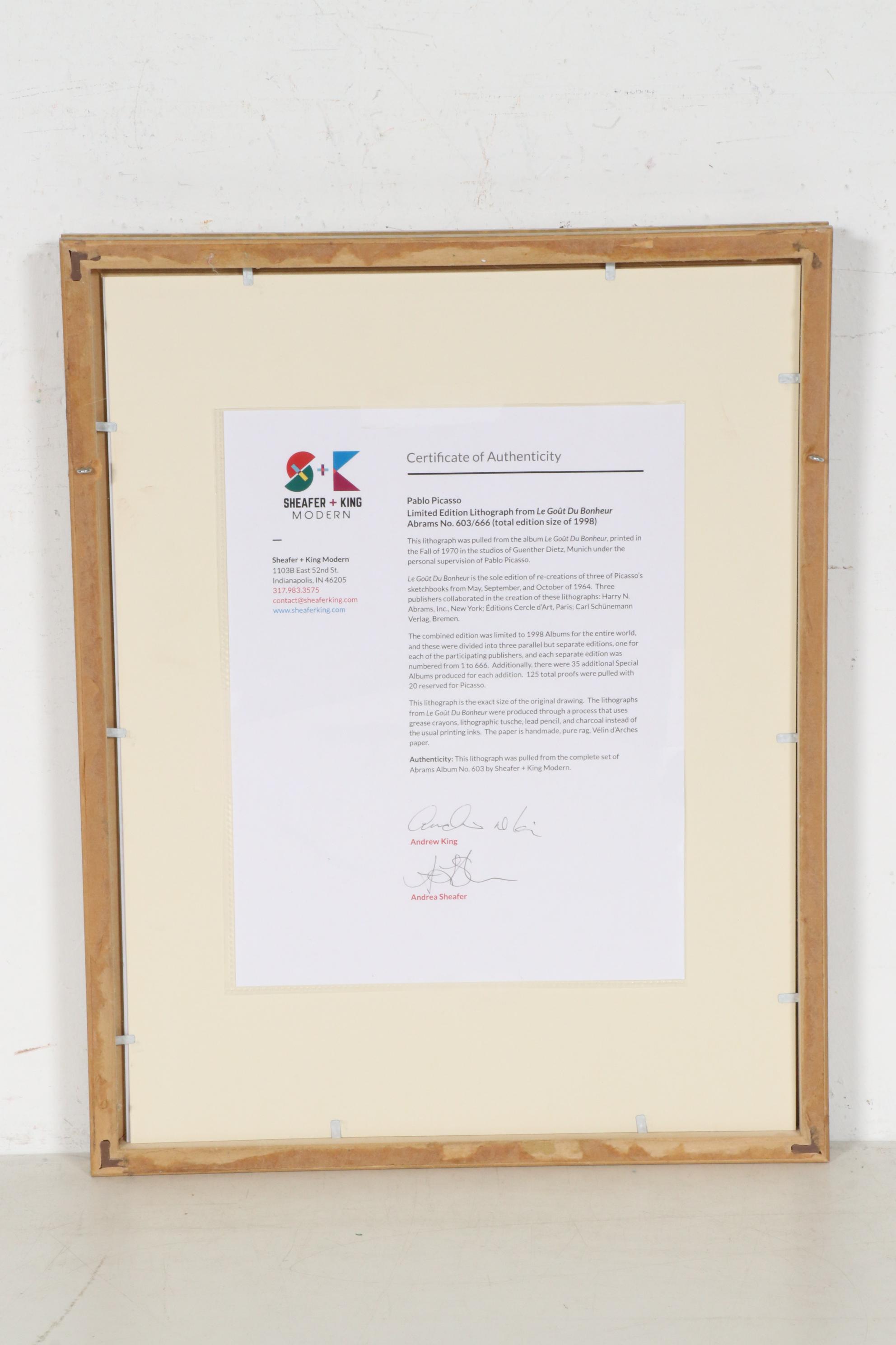 Pablo Picasso Pochoir from "Le Goût du Bonheur," 1970