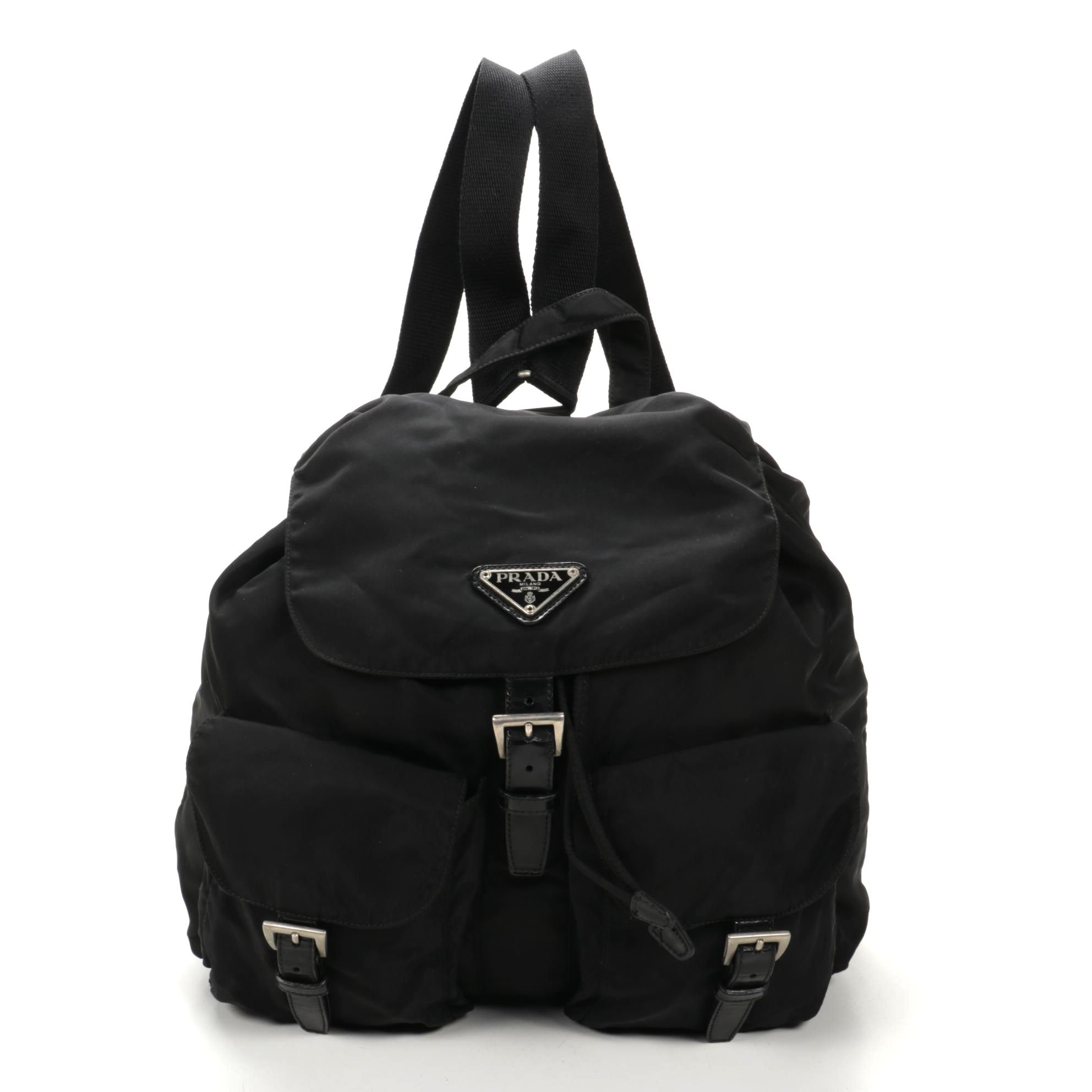 Prada Backpack in Black Tessuto Nylon and Leather
