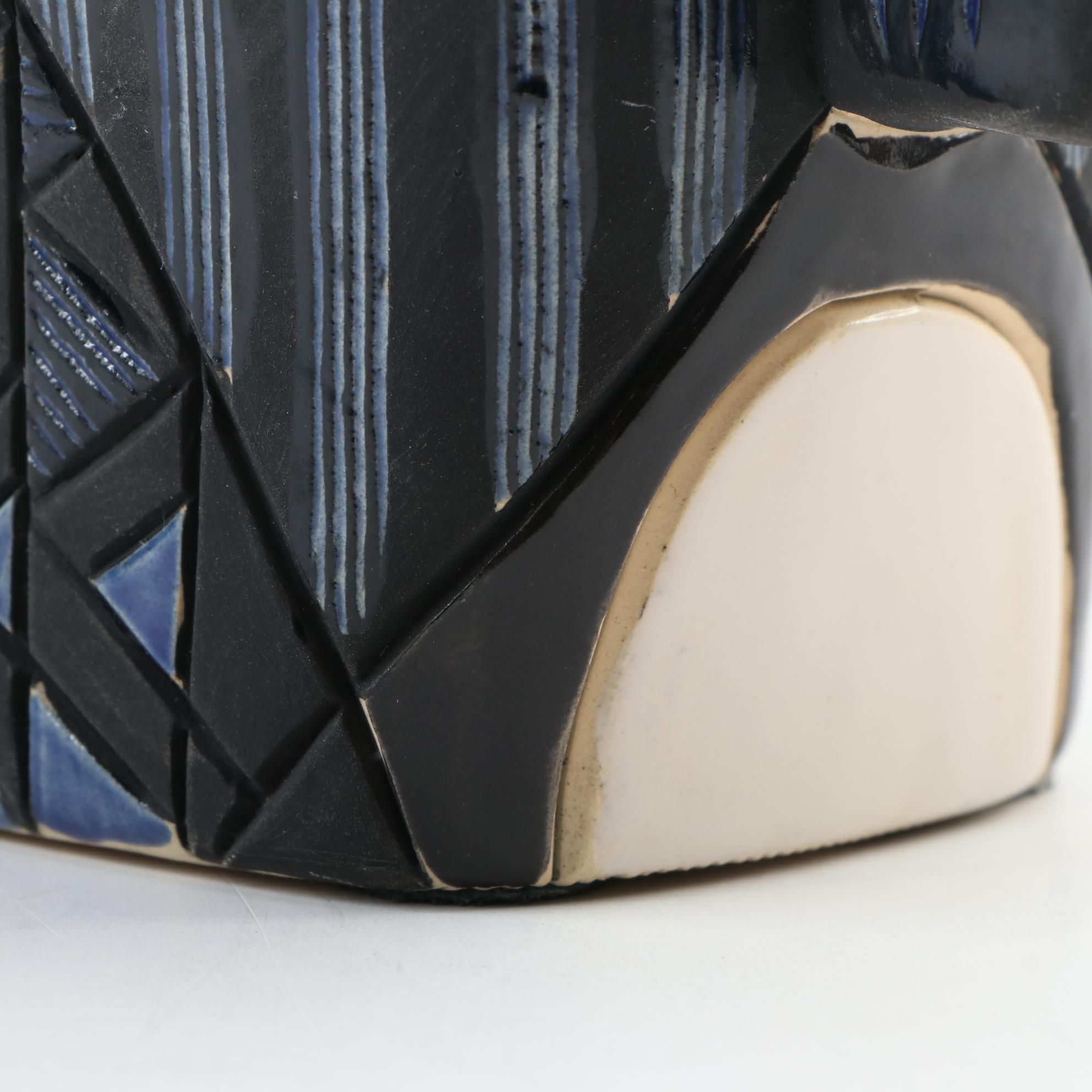 Black and White Paint Horse Ceramic Figurine