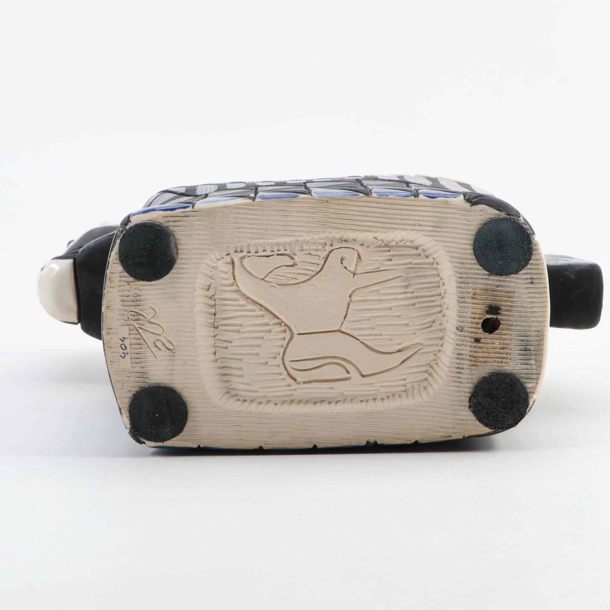 Black and White Paint Horse Ceramic Figurine