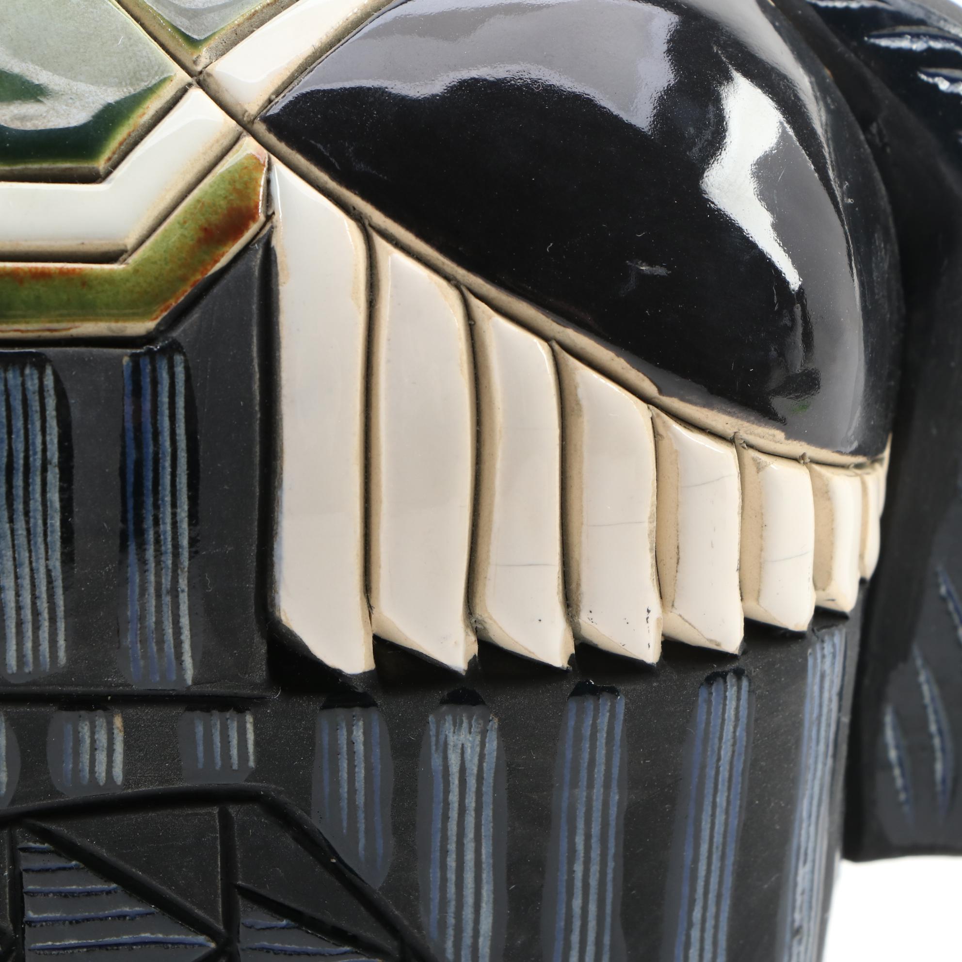 Black and White Paint Horse Ceramic Figurine