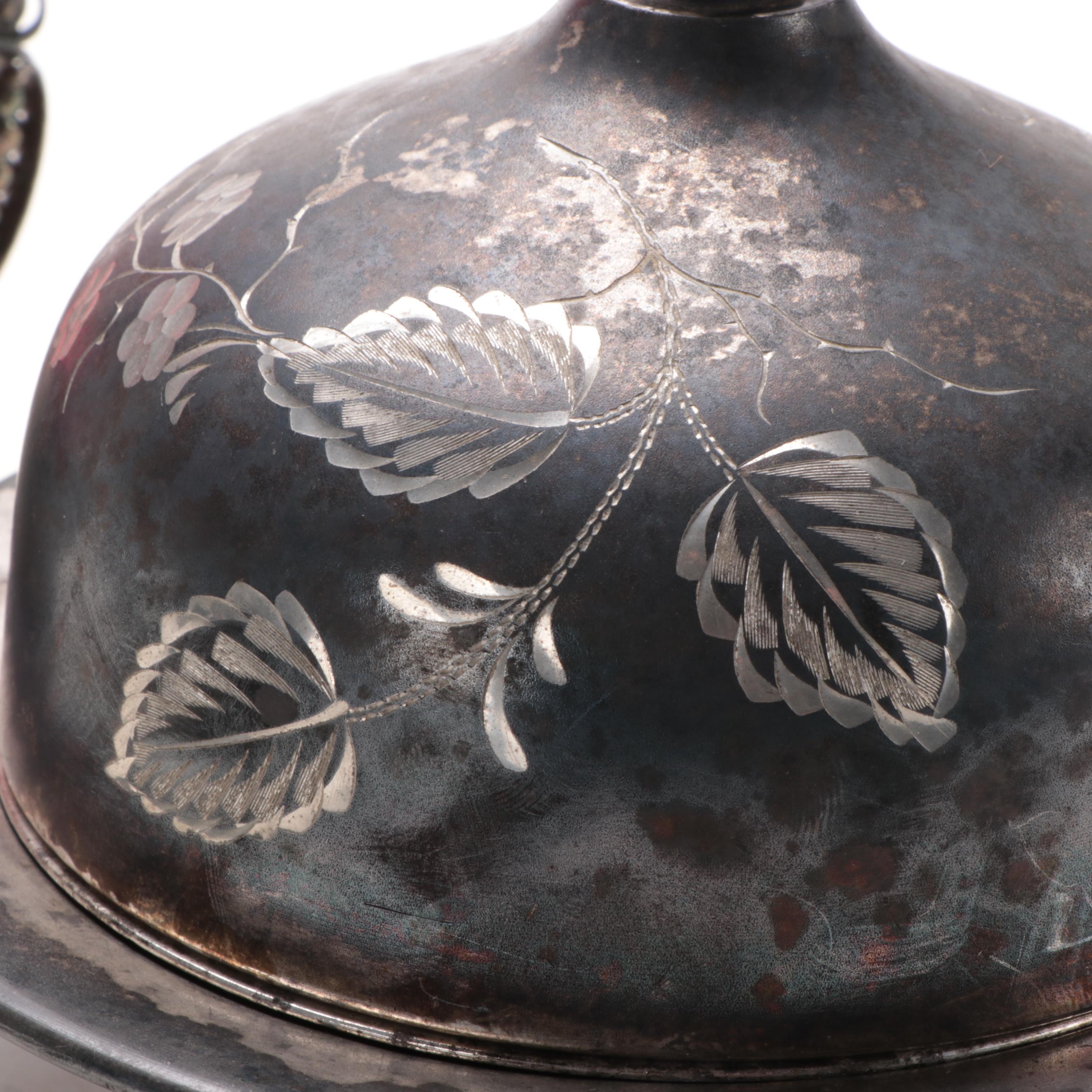 E.G. Webster & Sons Silver Plate Pickle Castor, and Other Butter Dish