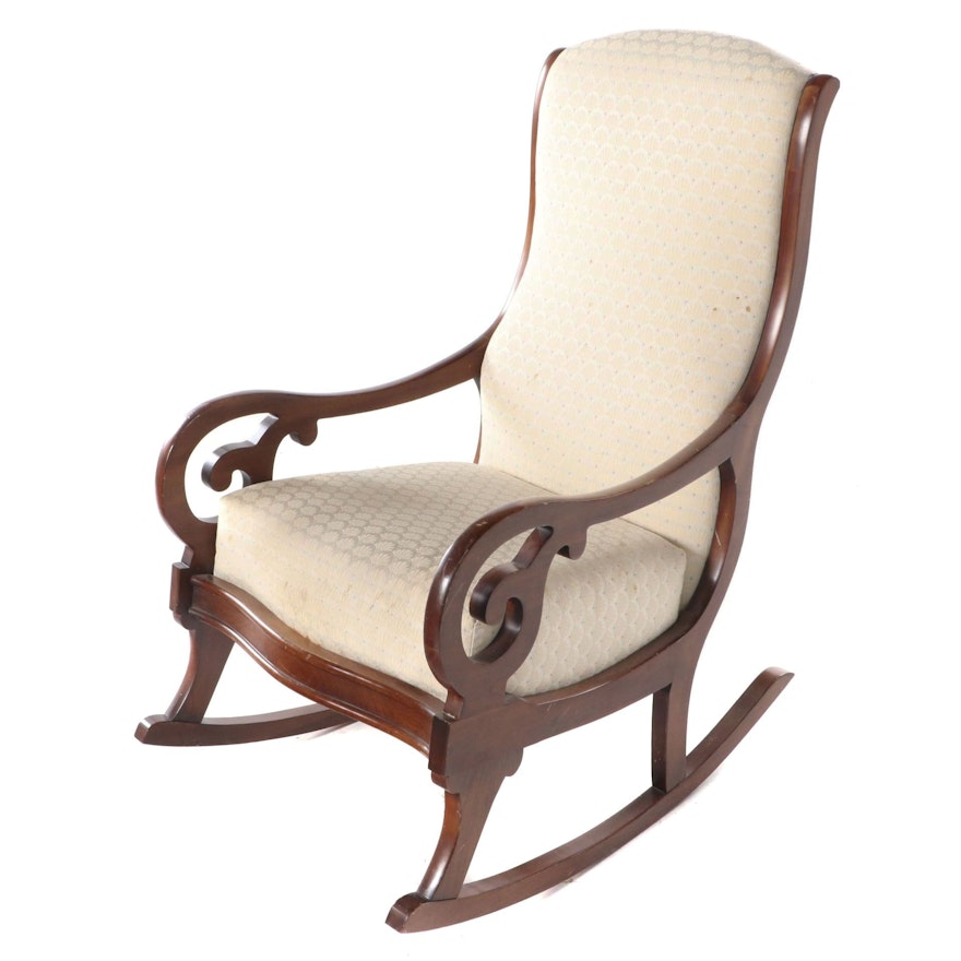 Harden Furniture Classical Style Cherrywood Rocking Armchair, Late 20th Century