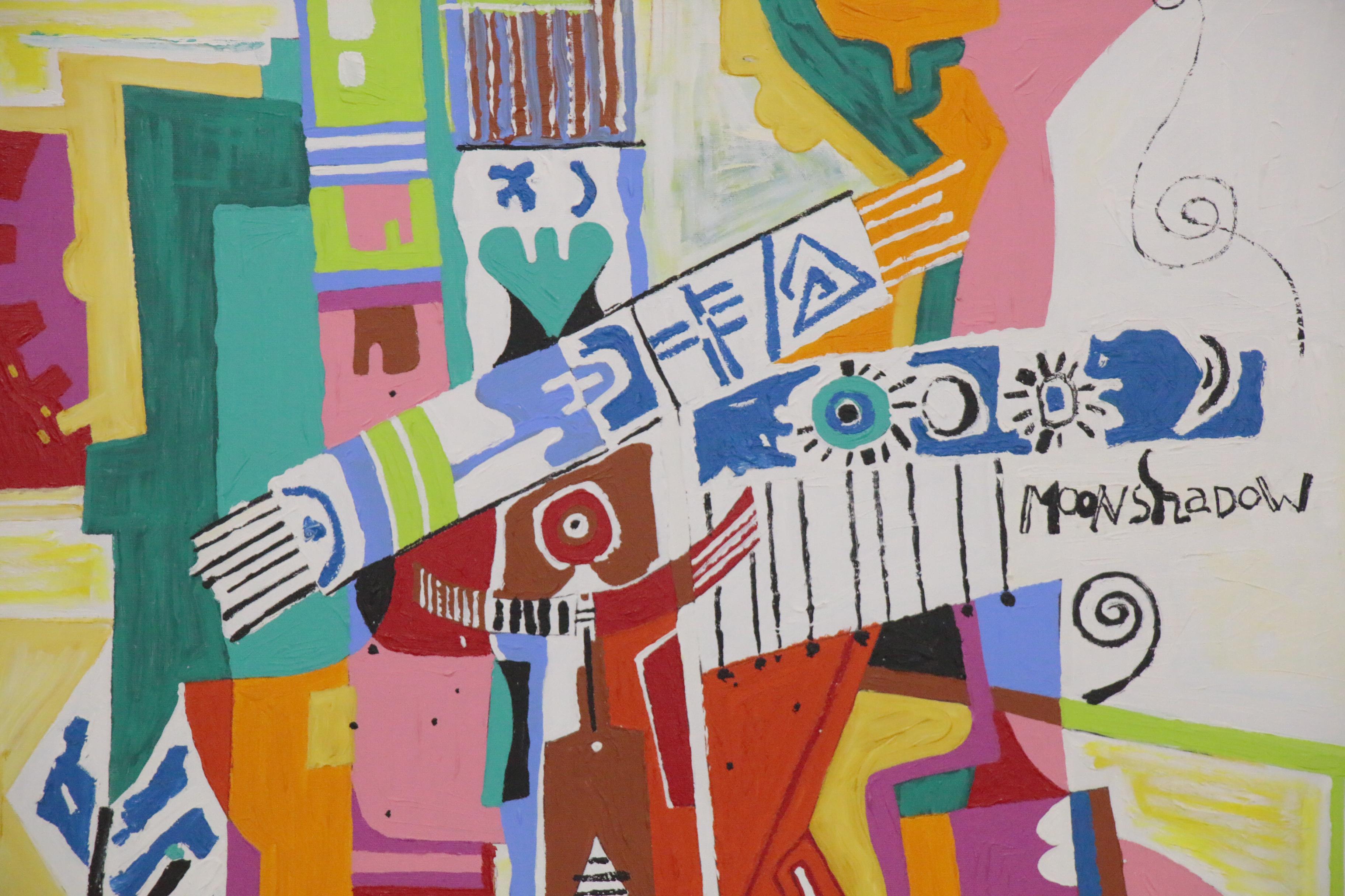 Phyllis Trager Hyman Abstract Oil Painting "Moon Shadow," 2006