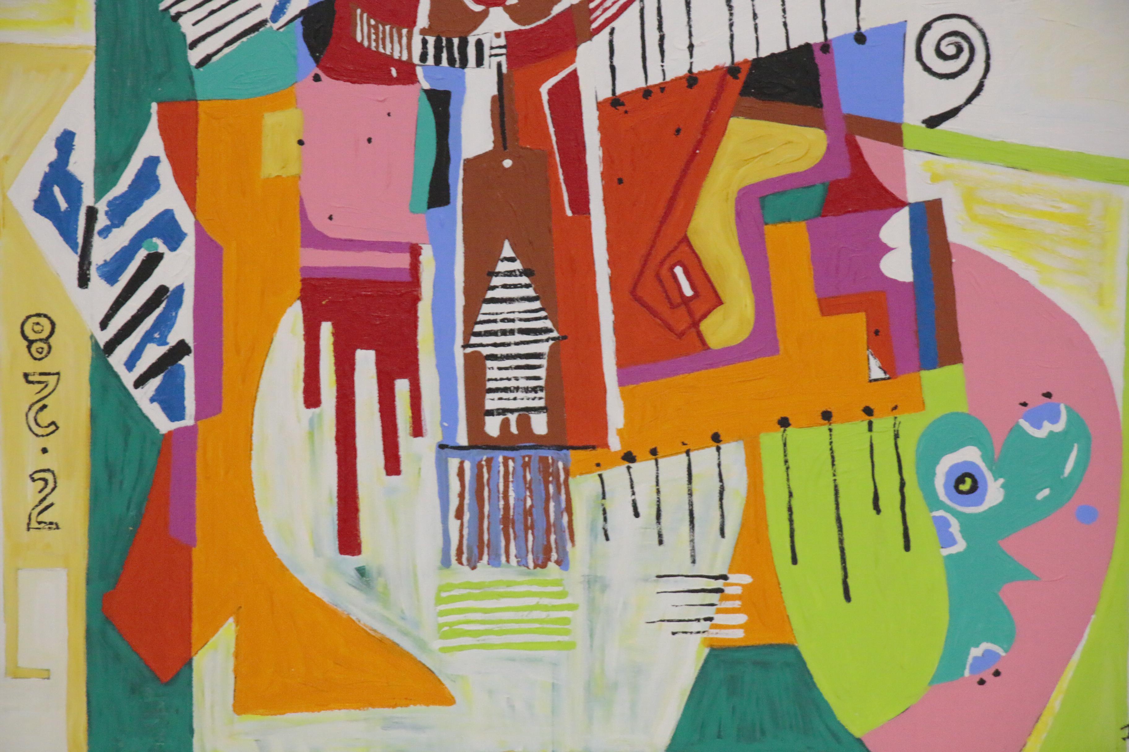 Phyllis Trager Hyman Abstract Oil Painting "Moon Shadow," 2006