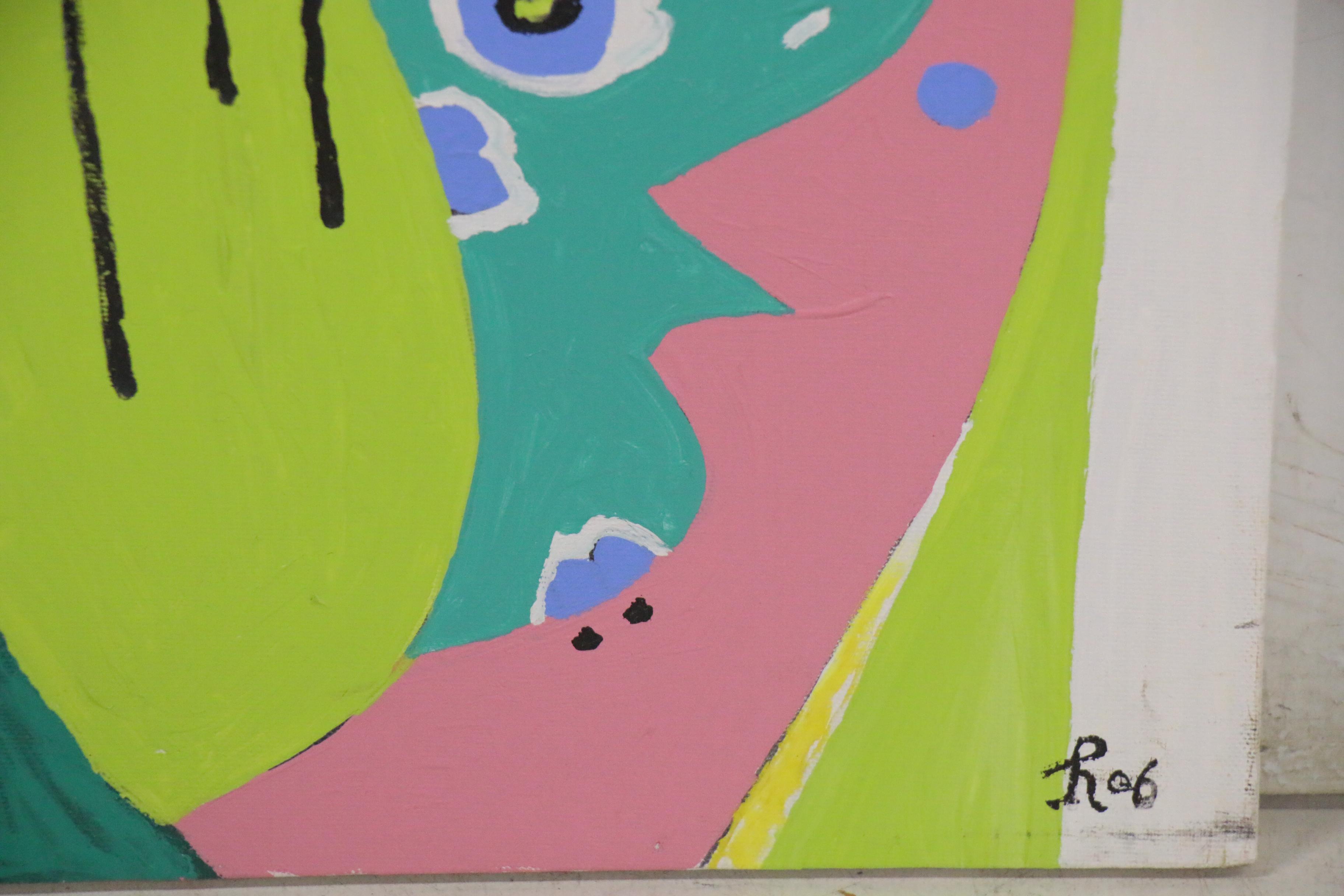 Phyllis Trager Hyman Abstract Oil Painting "Moon Shadow," 2006