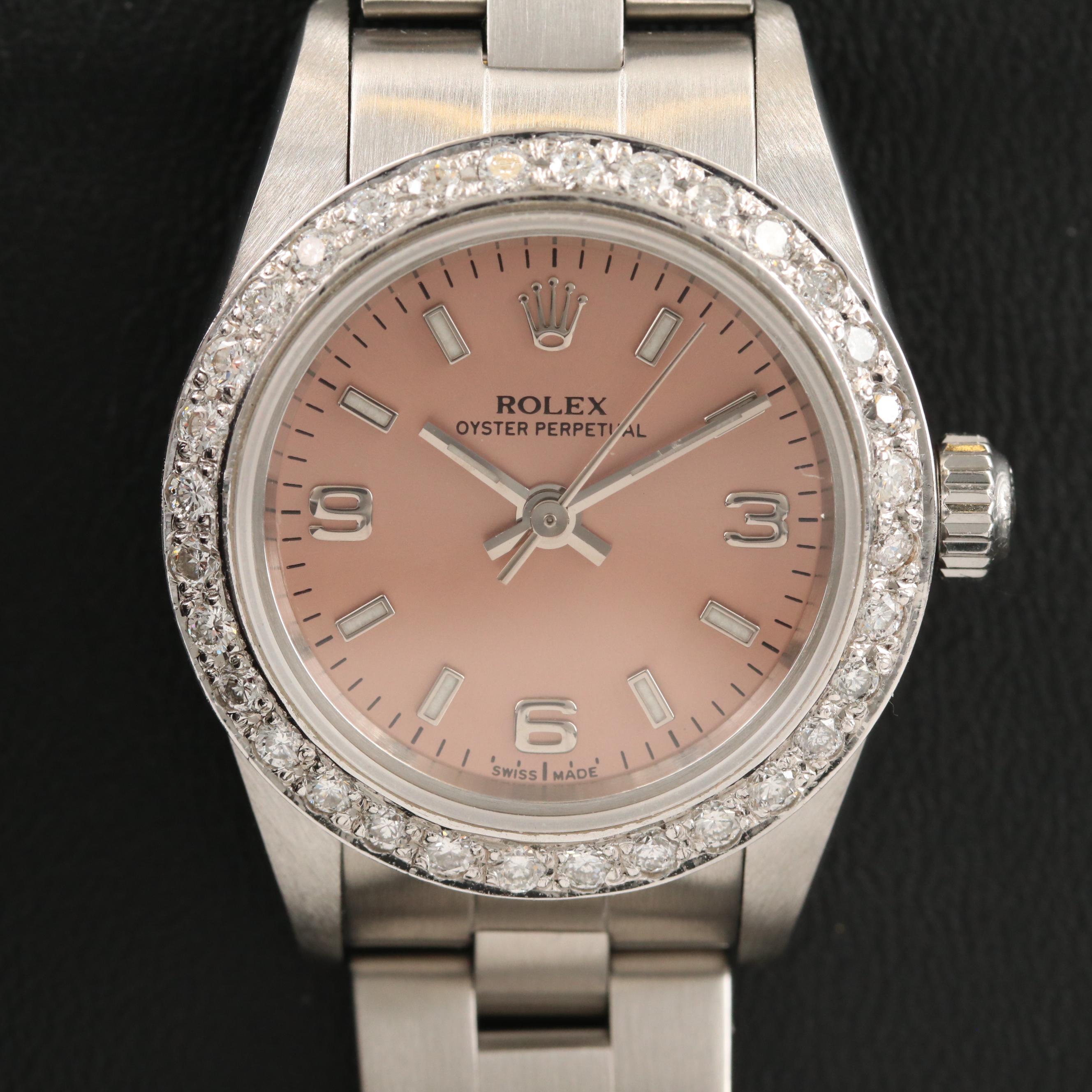 2000 Rolex Oyster Perpetual Stainless Steel and Diamond Automatic Watch