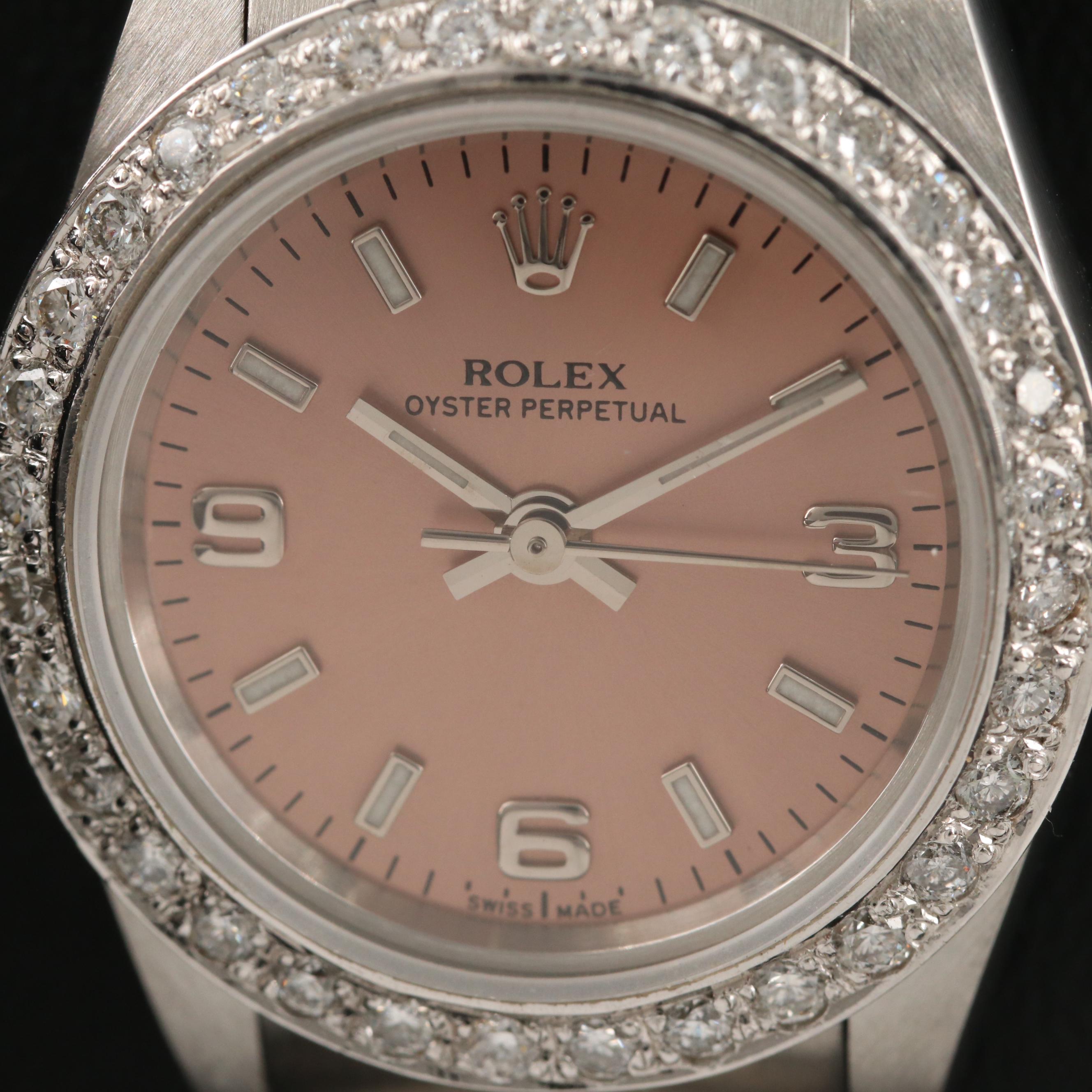 2000 Rolex Oyster Perpetual Stainless Steel and Diamond Automatic Watch