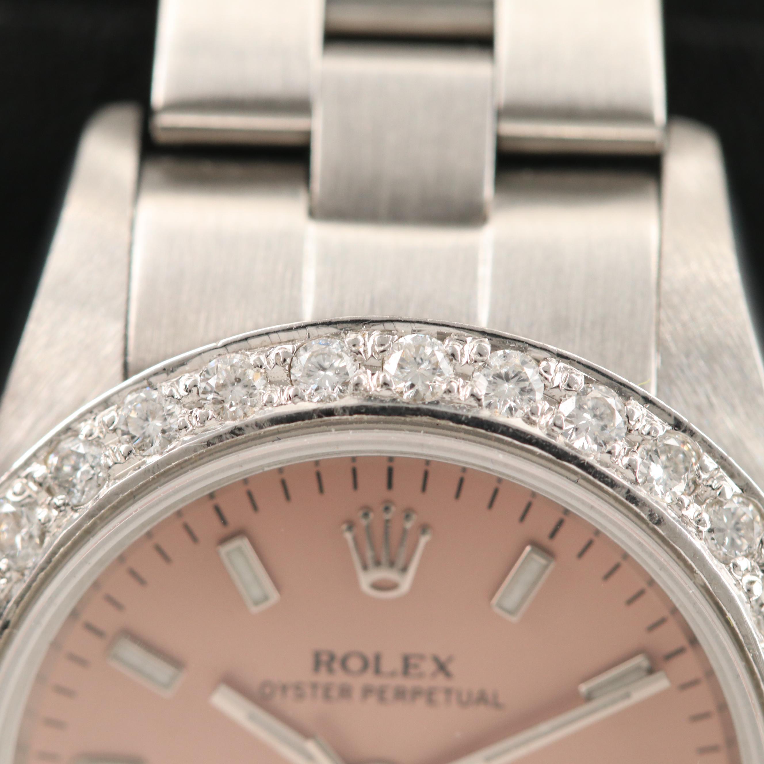 2000 Rolex Oyster Perpetual Stainless Steel and Diamond Automatic Watch