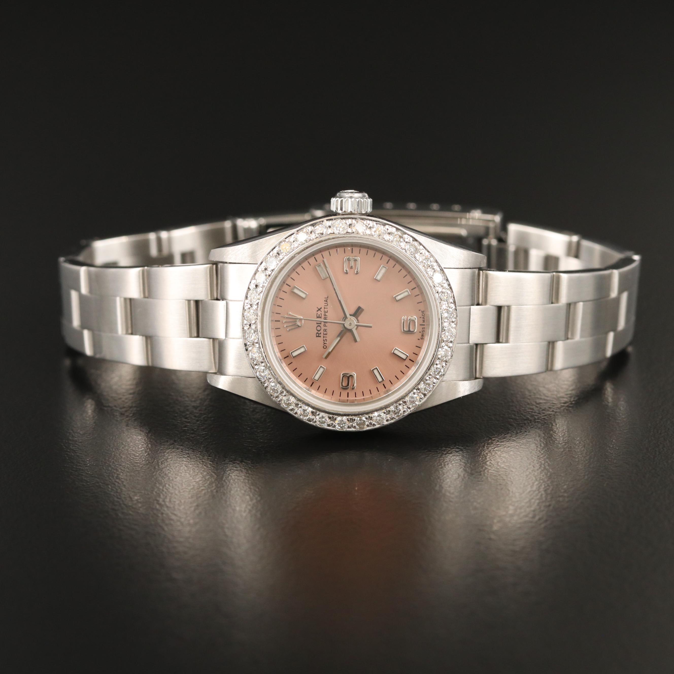 2000 Rolex Oyster Perpetual Stainless Steel and Diamond Automatic Watch